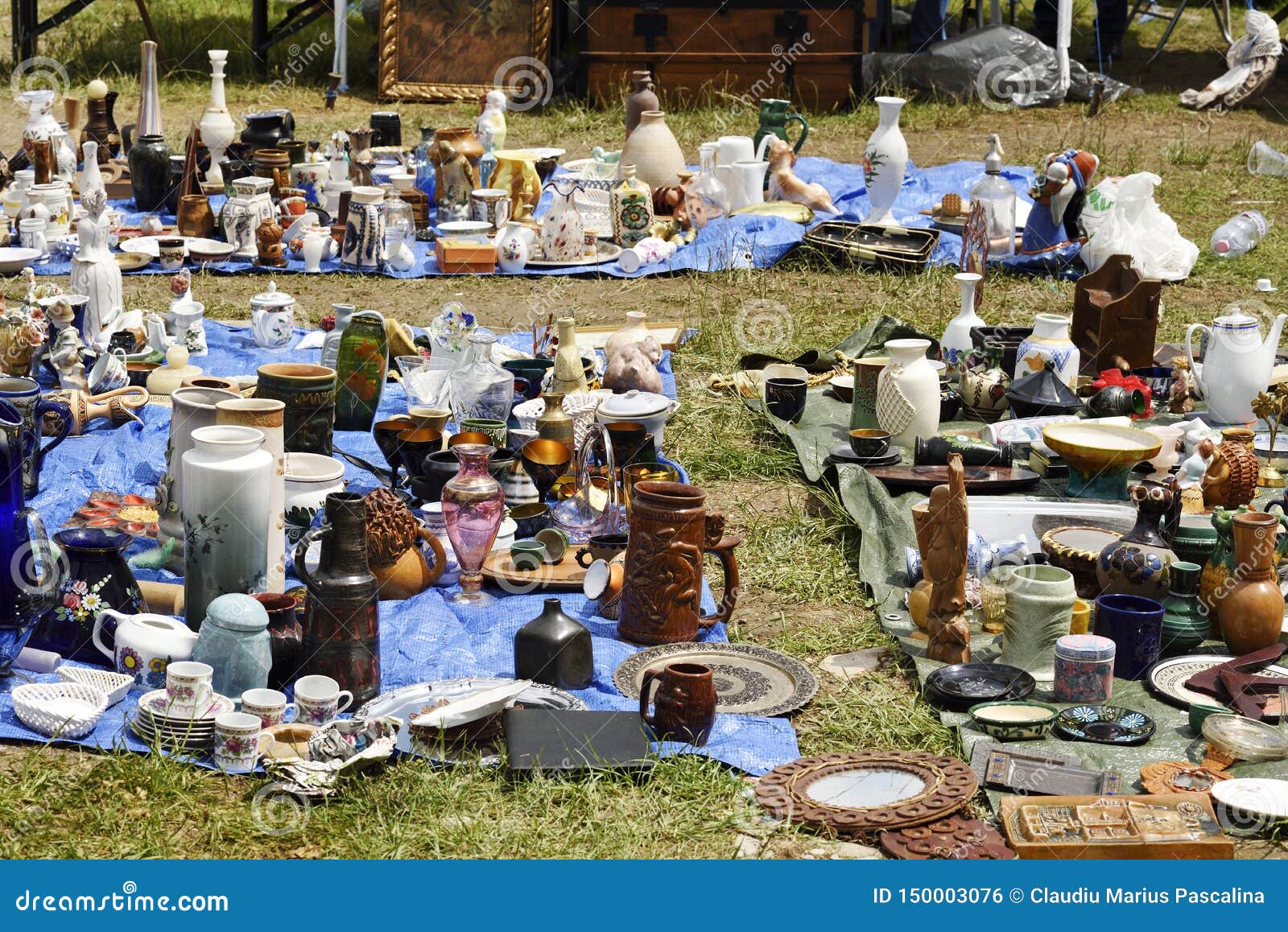 Old Things For Sale On The Flea Market Stock Photo Image Of