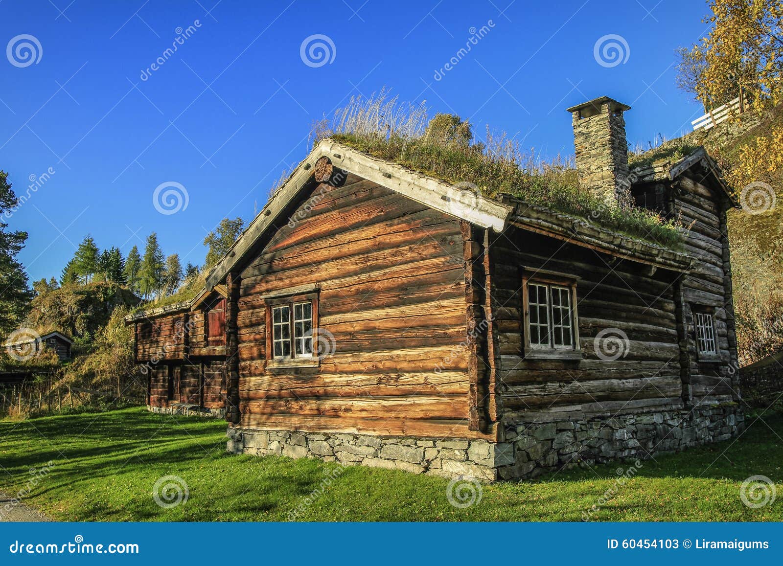 Old timber house stock image. Image of autumn, house 60454103