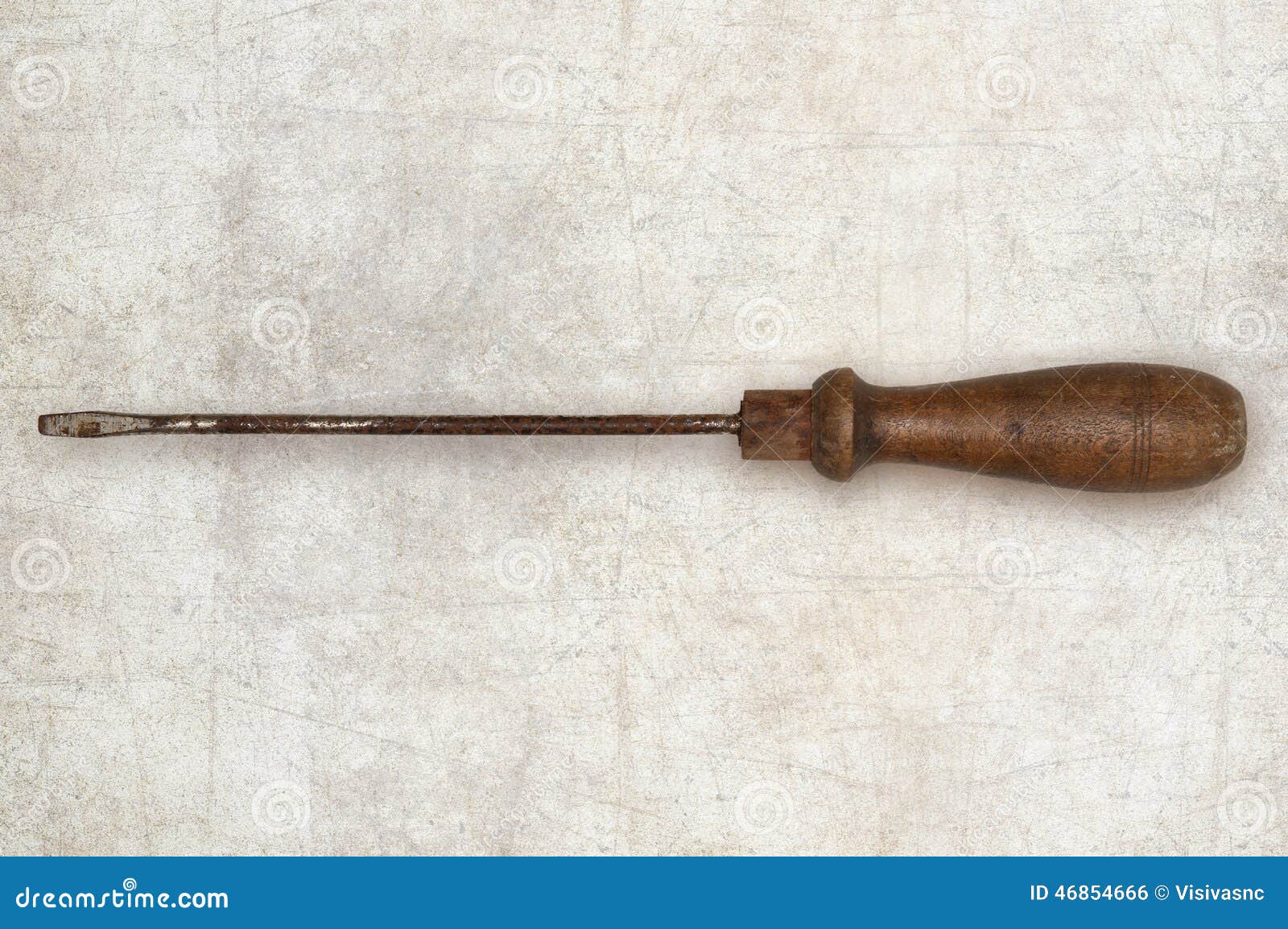 Old Tool Screwdriver with Wooden Handle Isolated Stock Photo Image of