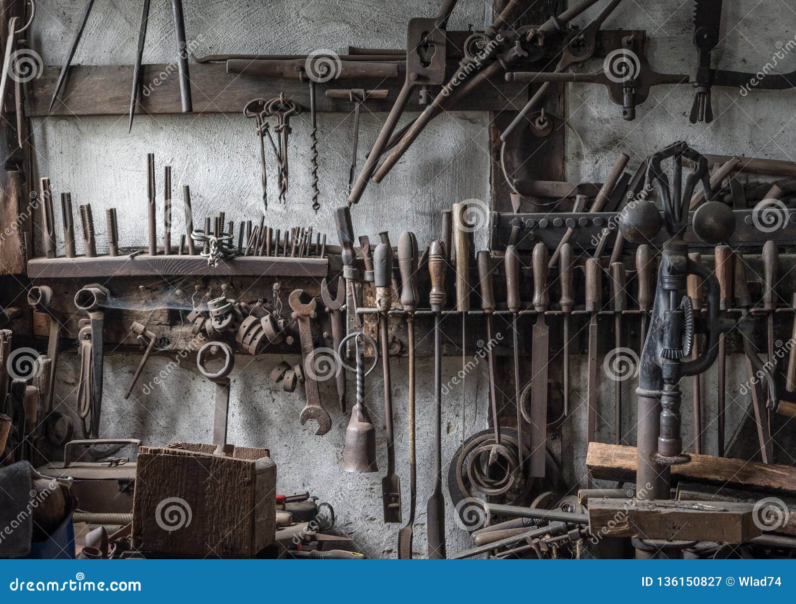 The Old Tools in an Ancient Smithy Stock Image Image of shop, still 136150827