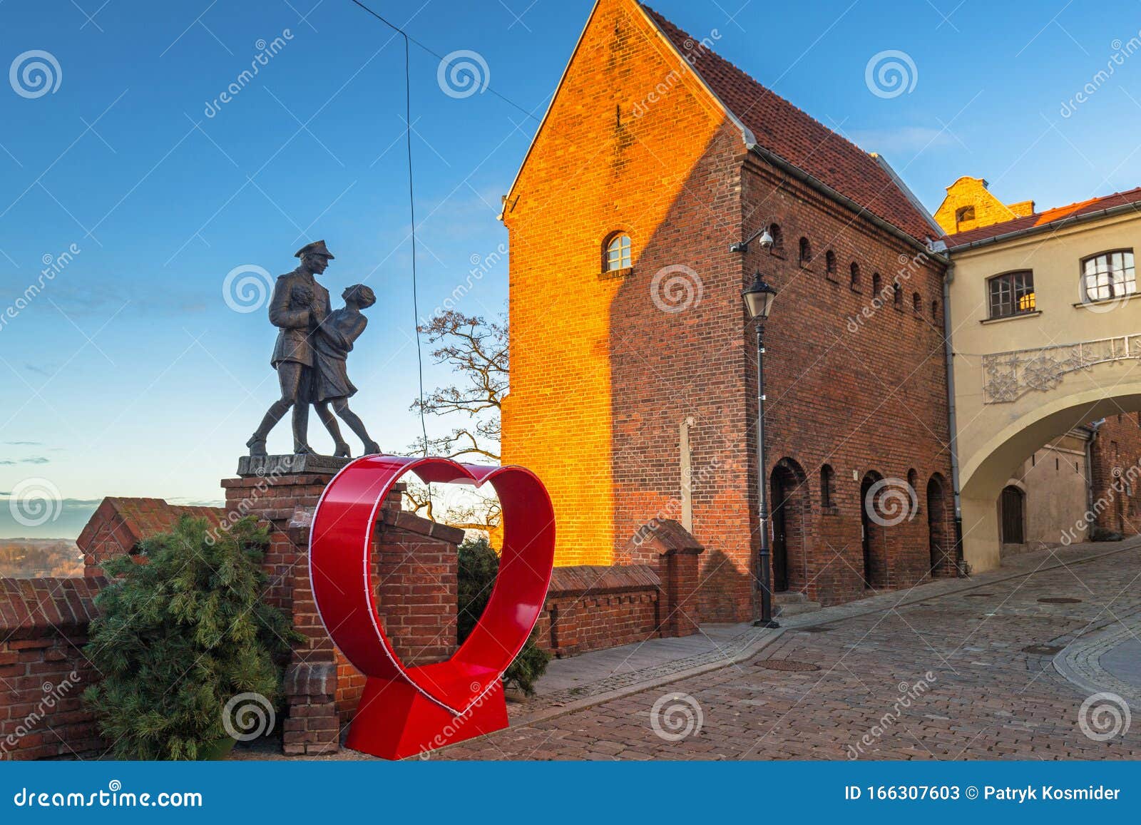 Old Town with Brick Architecture at Sunset, Grudziadz. Poland Stock ...