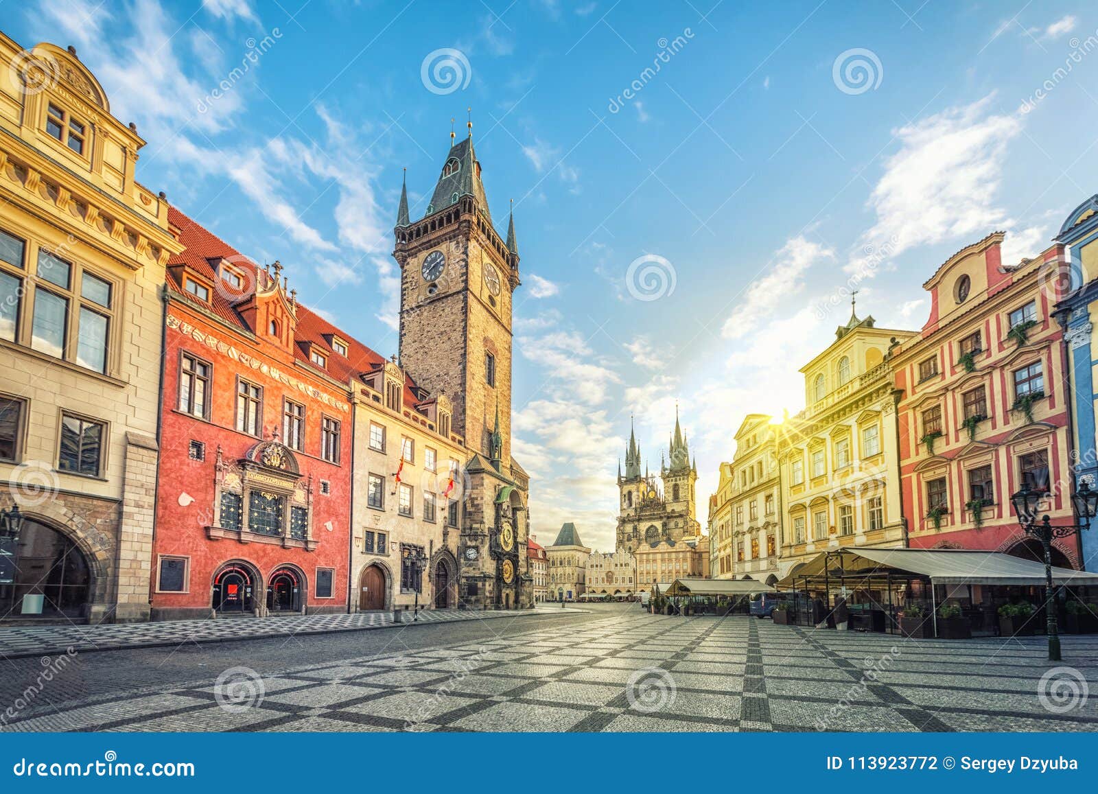 old town hall building with clock tower in prague