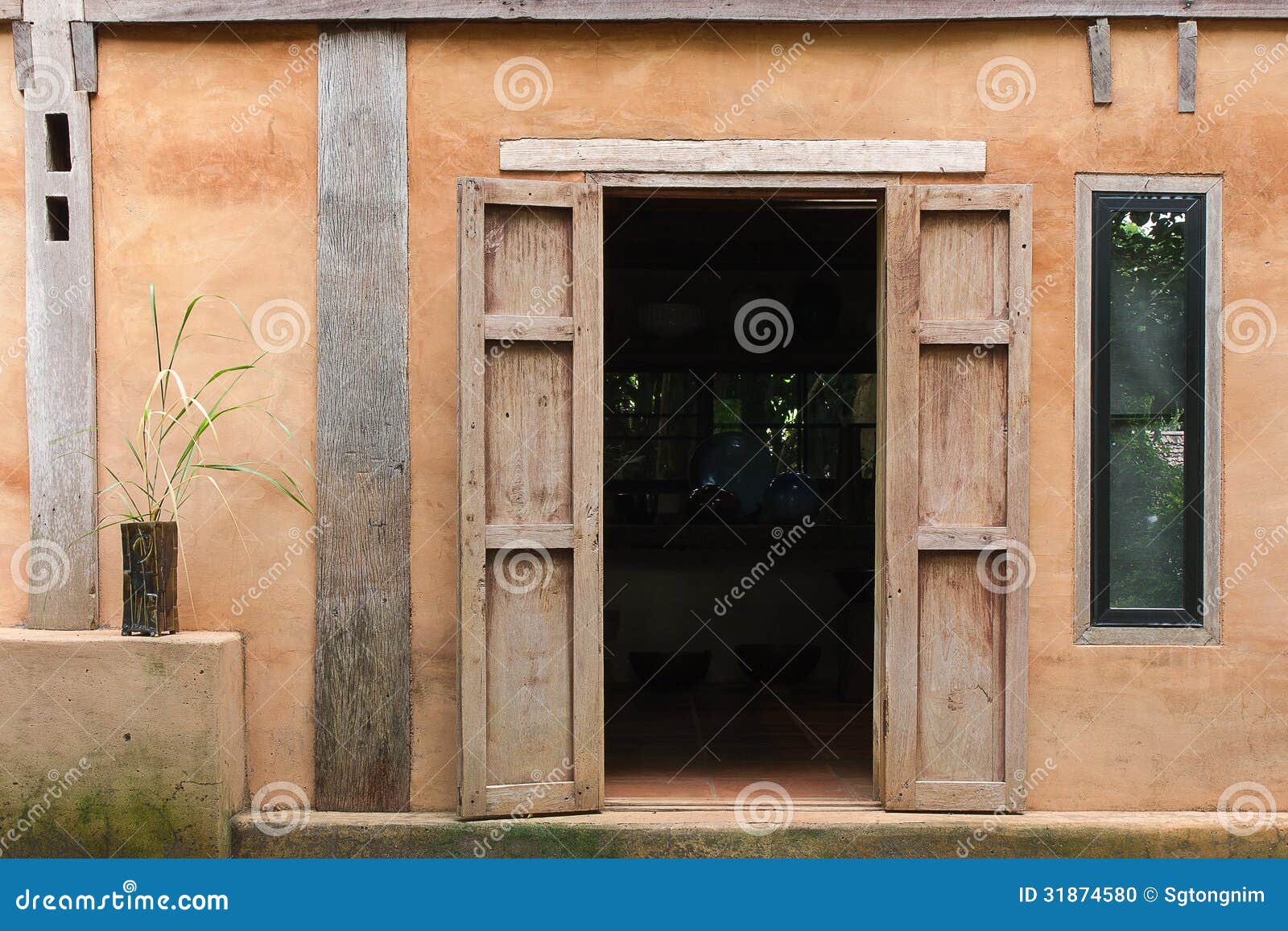 Old Town House Village Home Design Stock Photo - Image of open ...