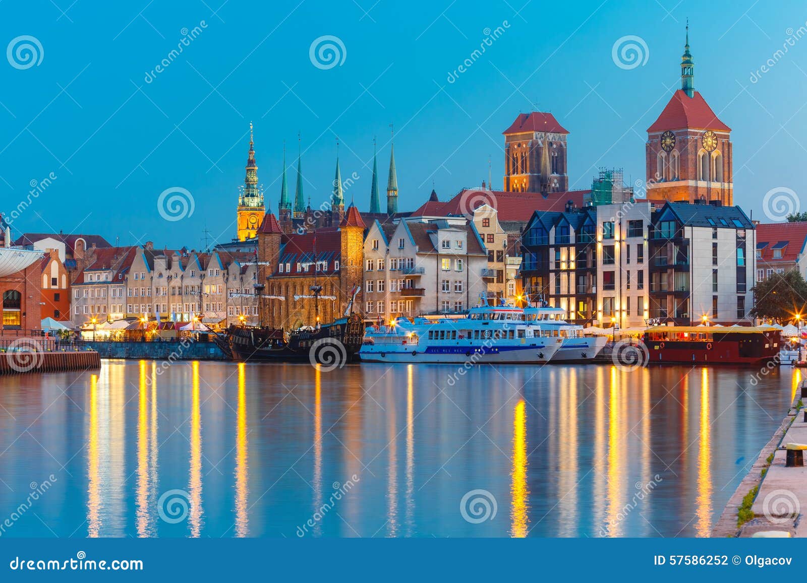 old town and motlawa river in gdansk, poland