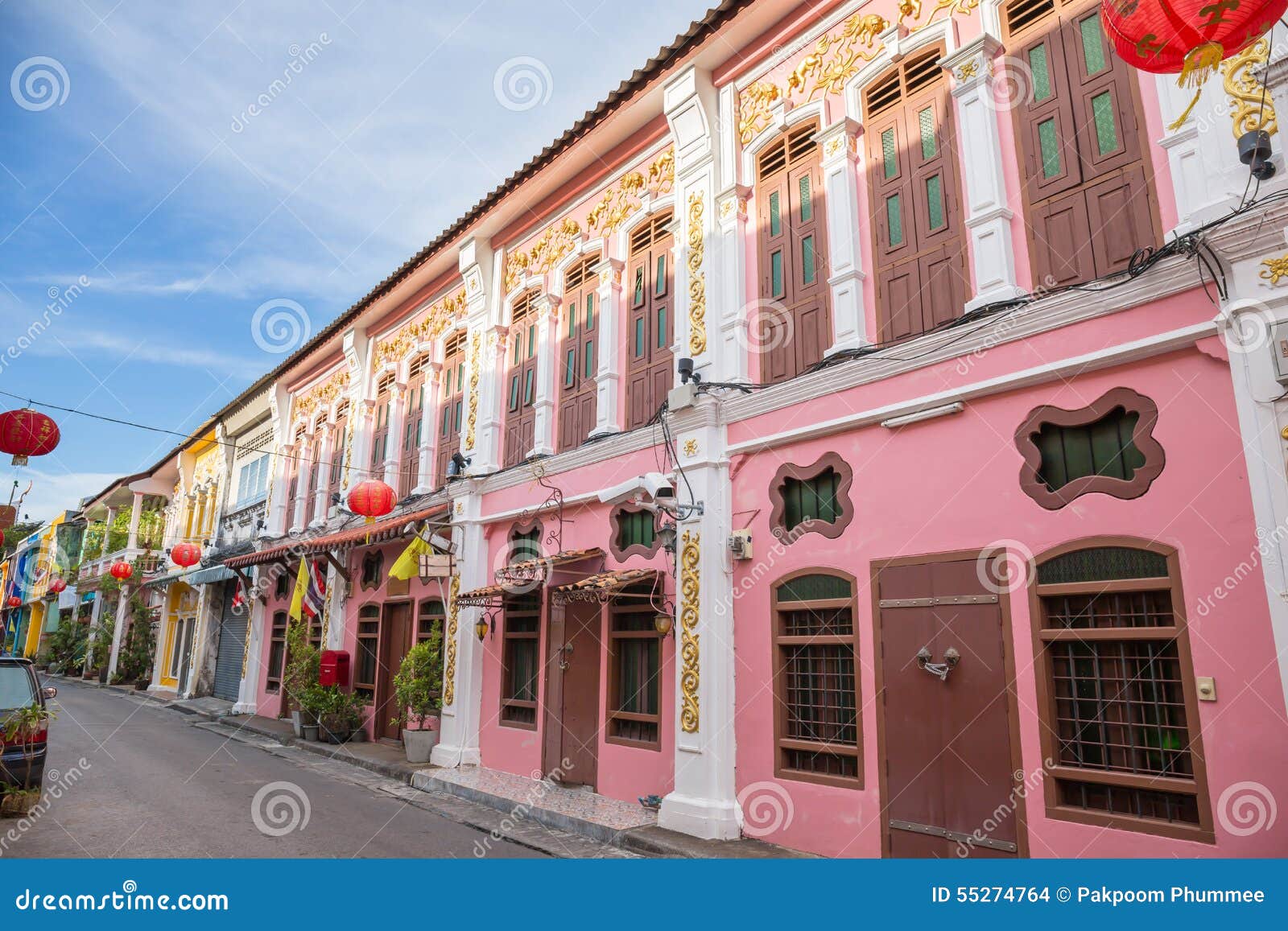 the old town phuket chino portuguese style at soi rommanee talang road., phuket town