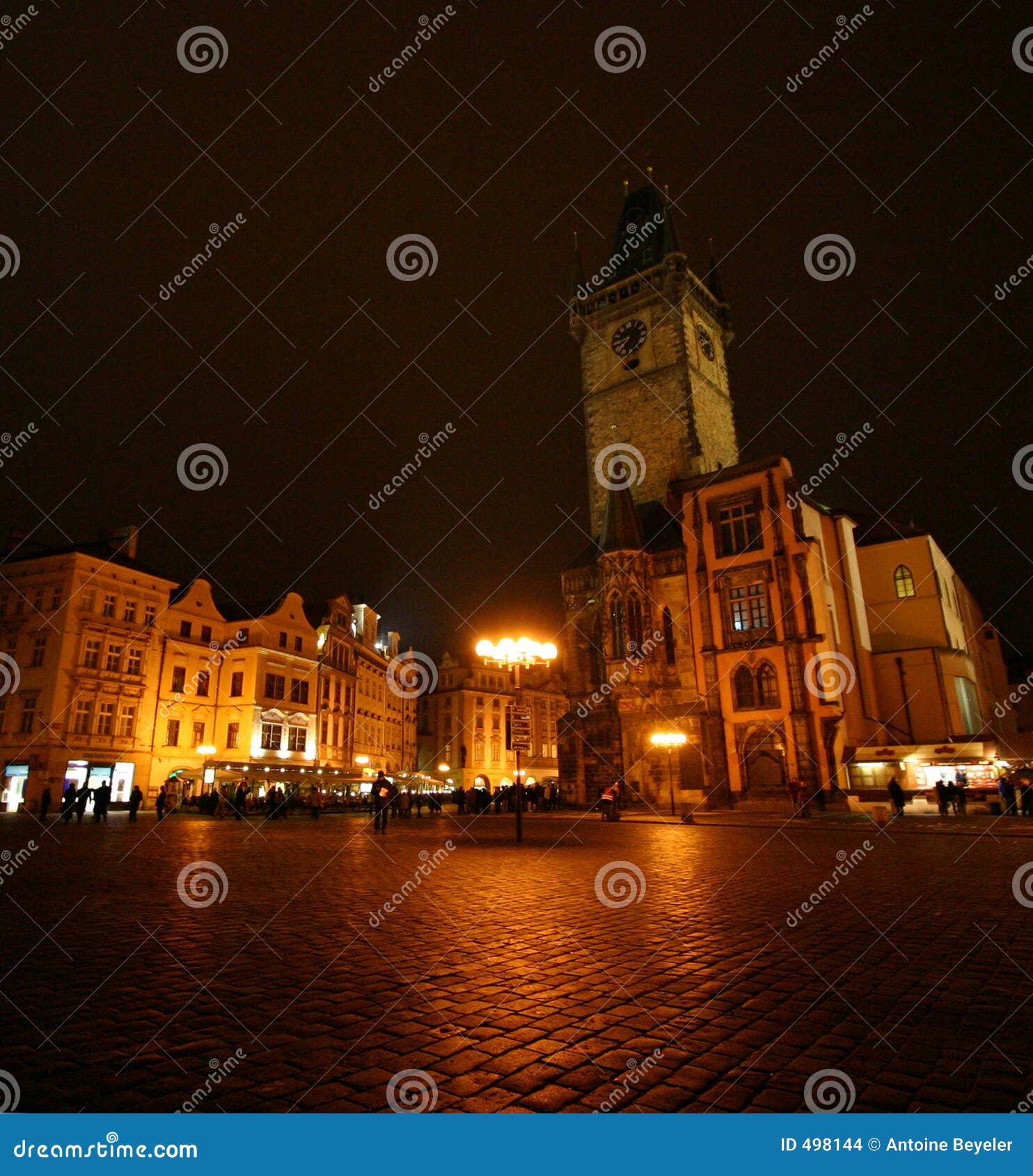 Old Town Square by night stock photo. Image of building 498144