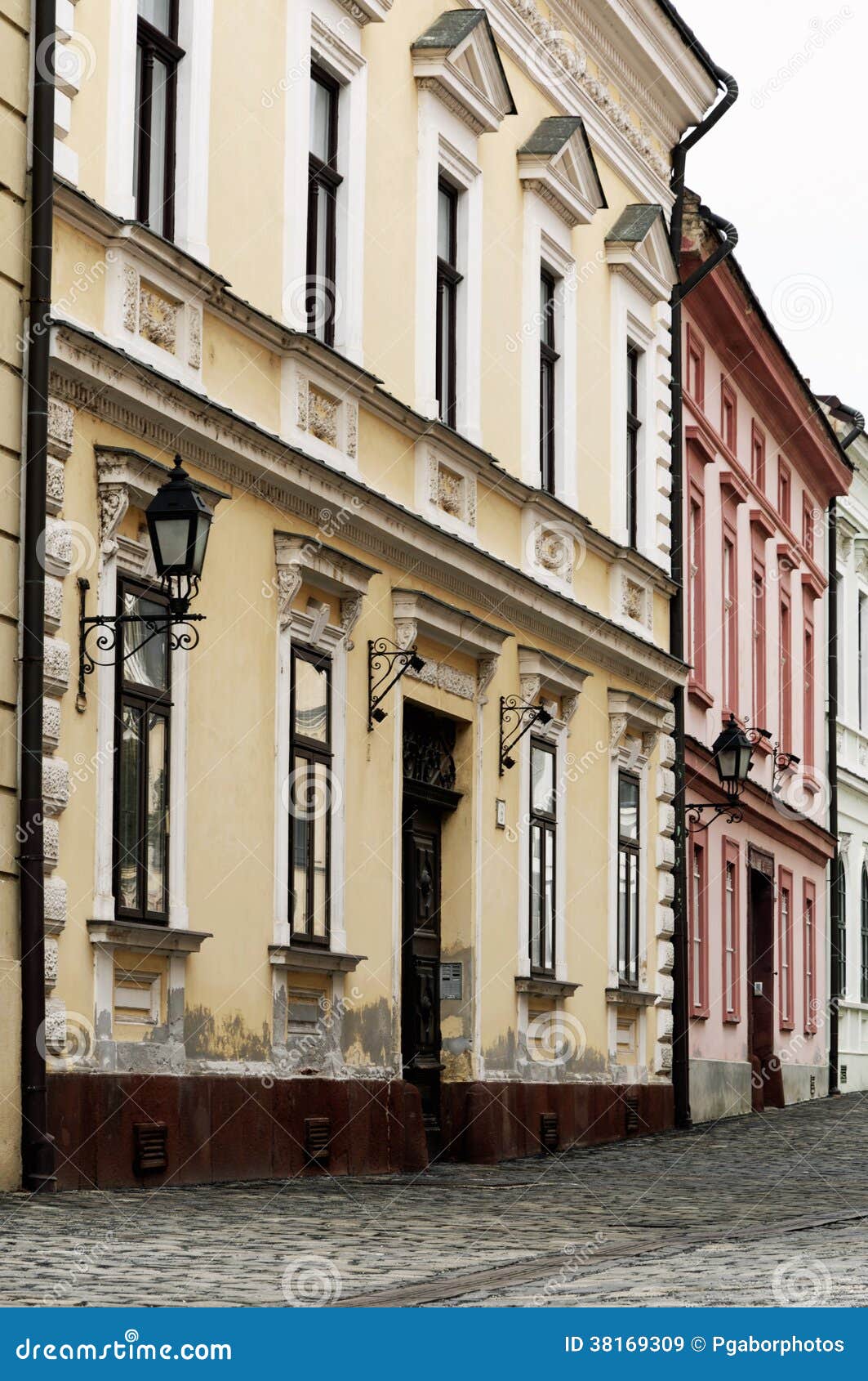 Old Town Street in Veszprem Stock Image Image of cobbles, cobbled