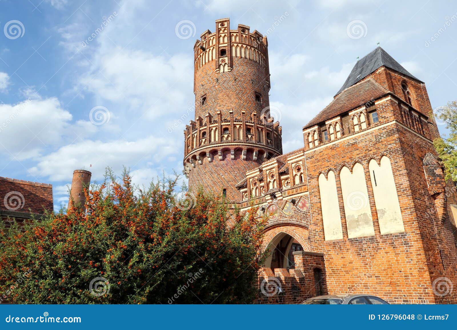 old townwall gate tower of tangermuende germany
