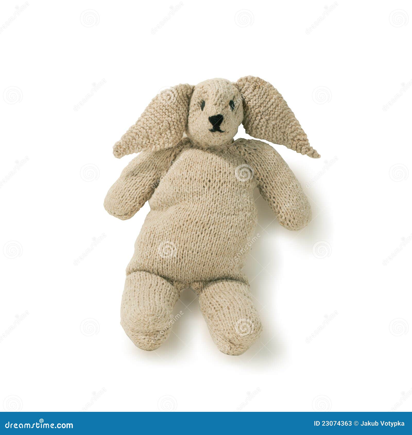 Old Toy Rabbit Knitted Isolated Stock Image - Image of cute, nostalgia ...