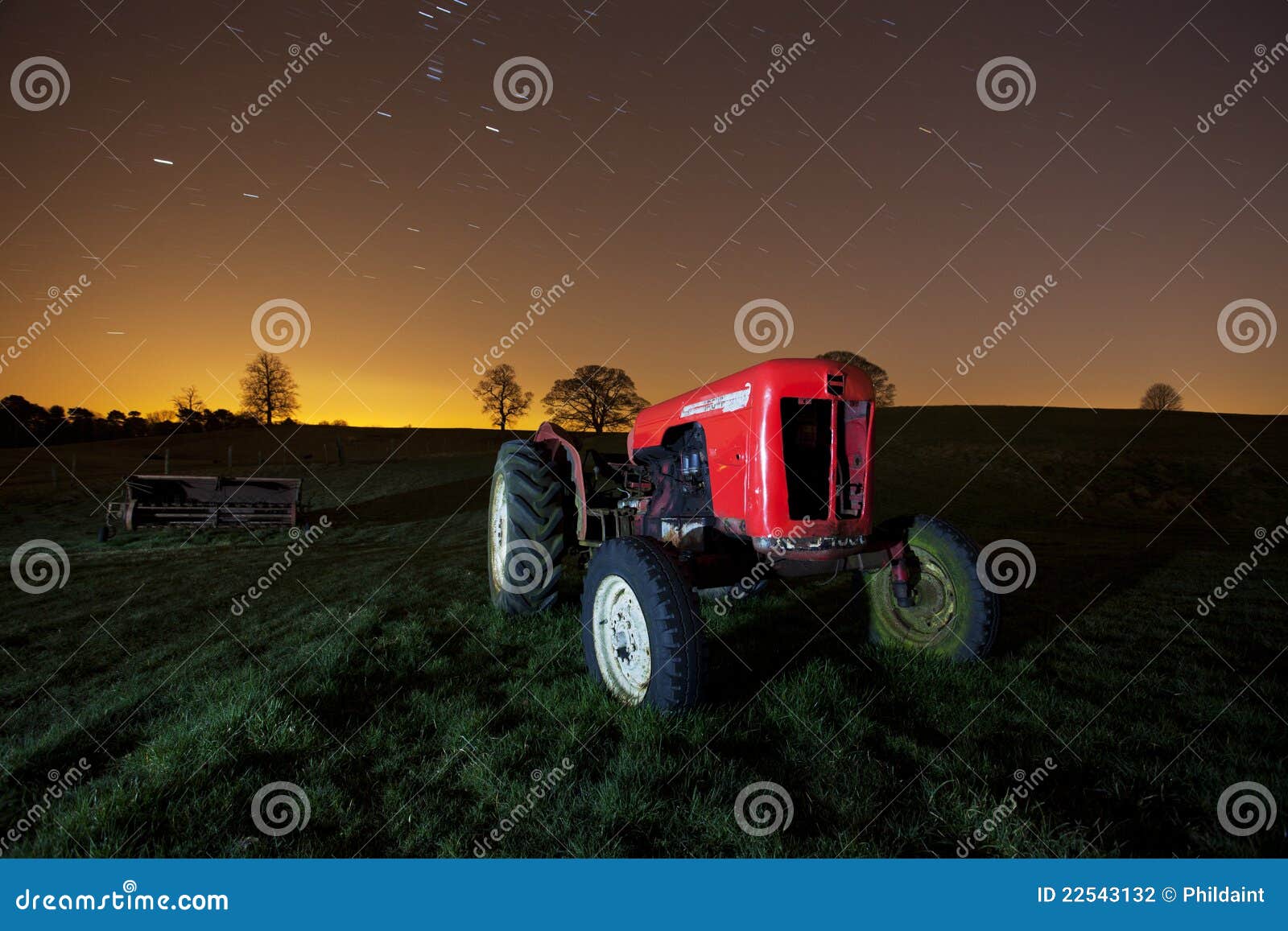 Old Tractors in a Dumping Ground Stock Photo Image of night, derelict