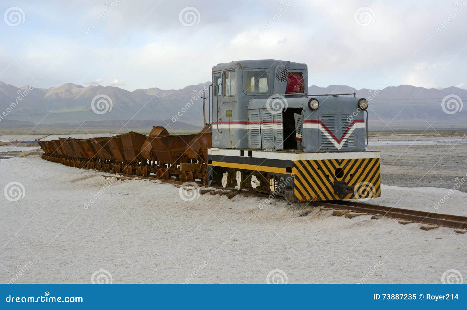 old train in chaka salt lake