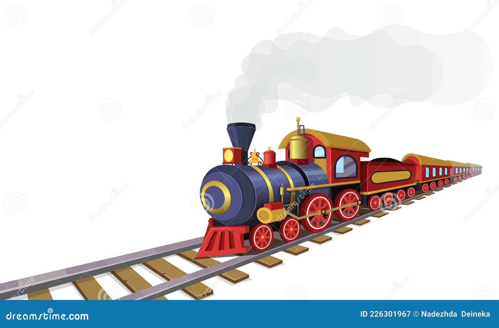 Old Train with Railway Station in the  Cartoon Illustration  Stock Vector - Illustration of station, farming: 226301967