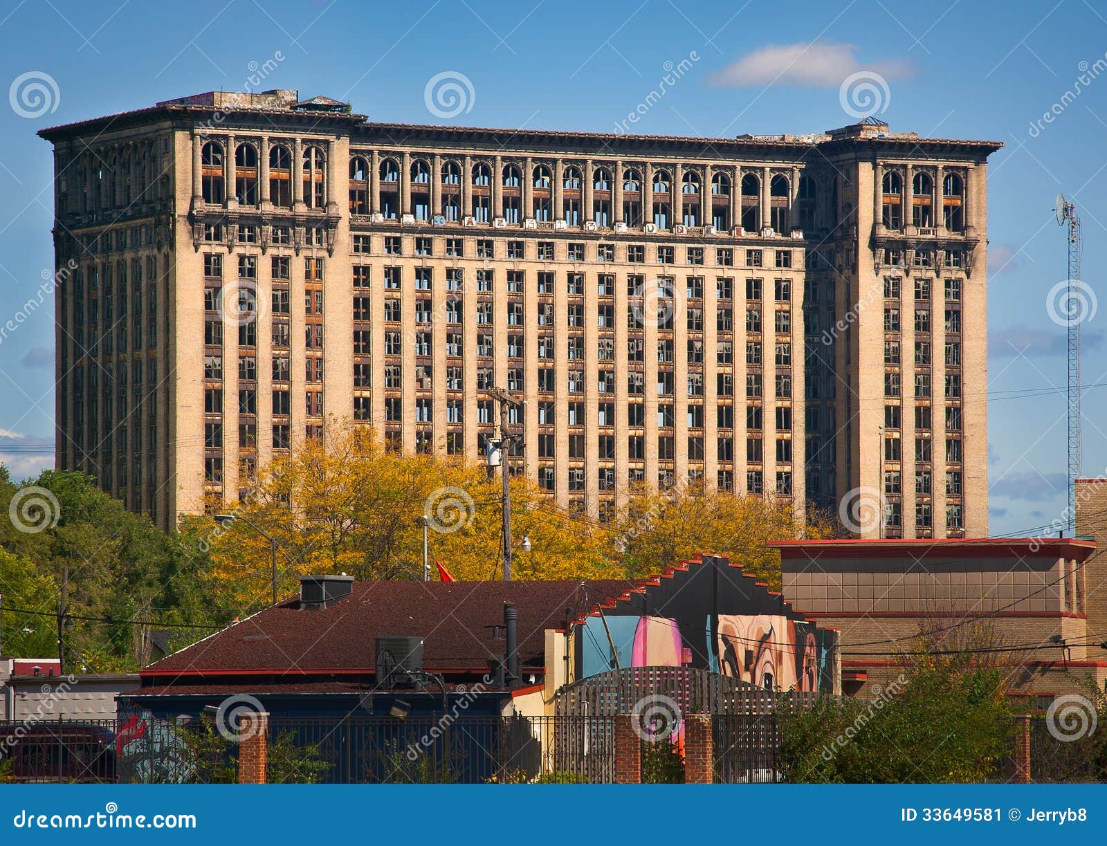 Old Train Station in Detroit Stock Image Image of demolition