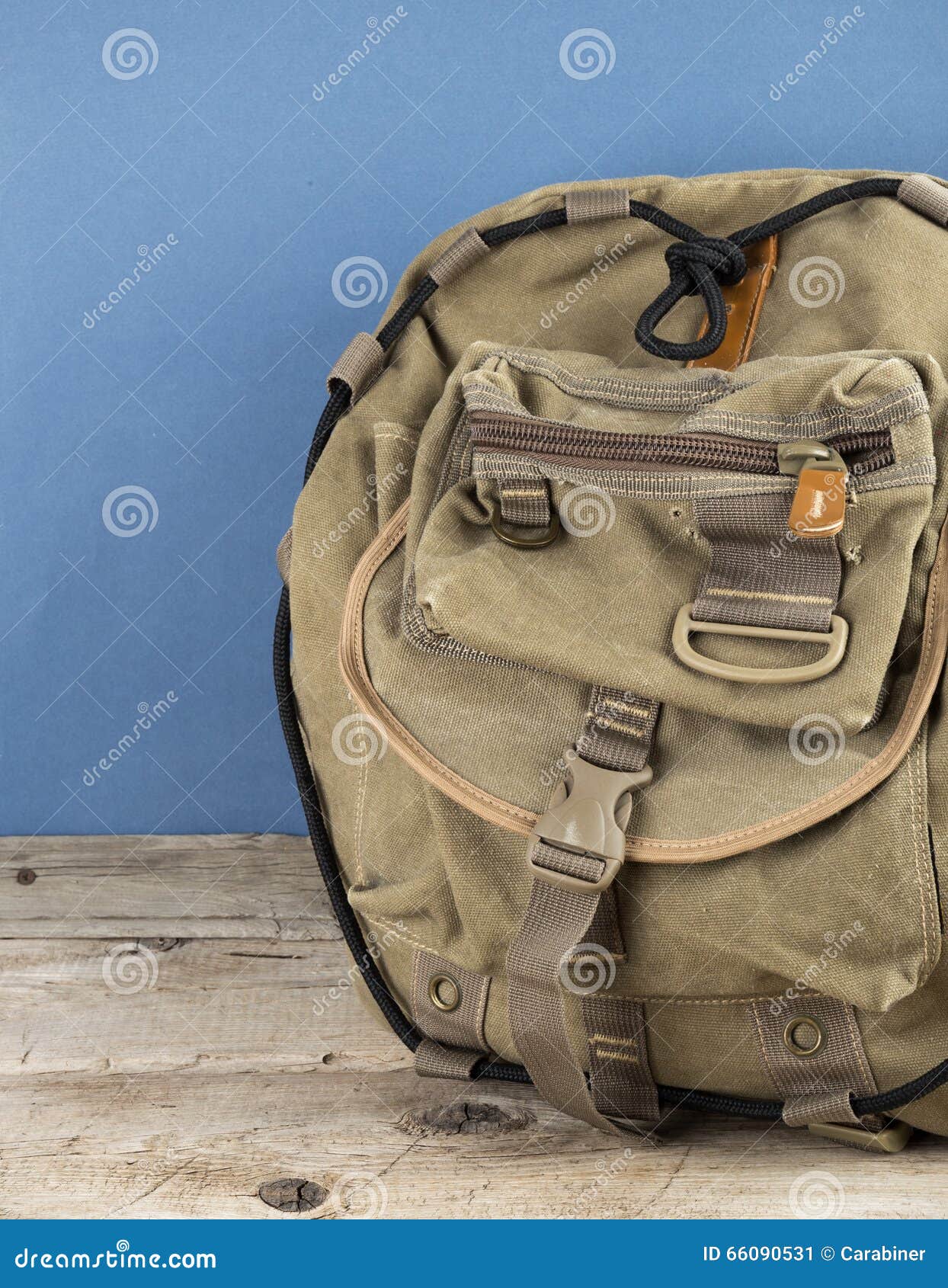 Old travel backpack stock image. Image of floor, vintage 66090531