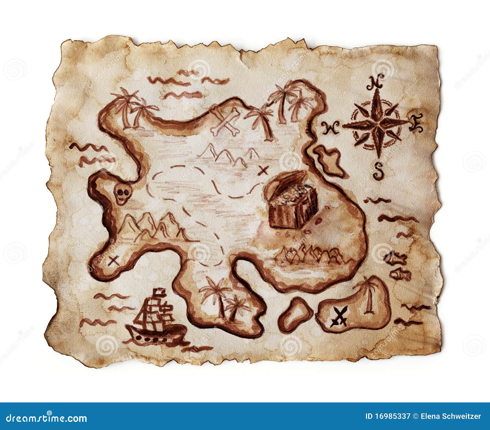 Pirate Treasure Map stock image. Image of mystery, treasure - 21081557