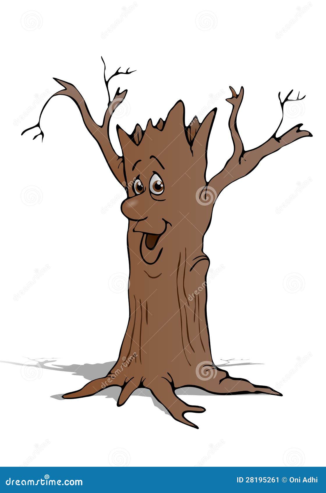 Dying Tree Reflection Landscape Vector Illustration