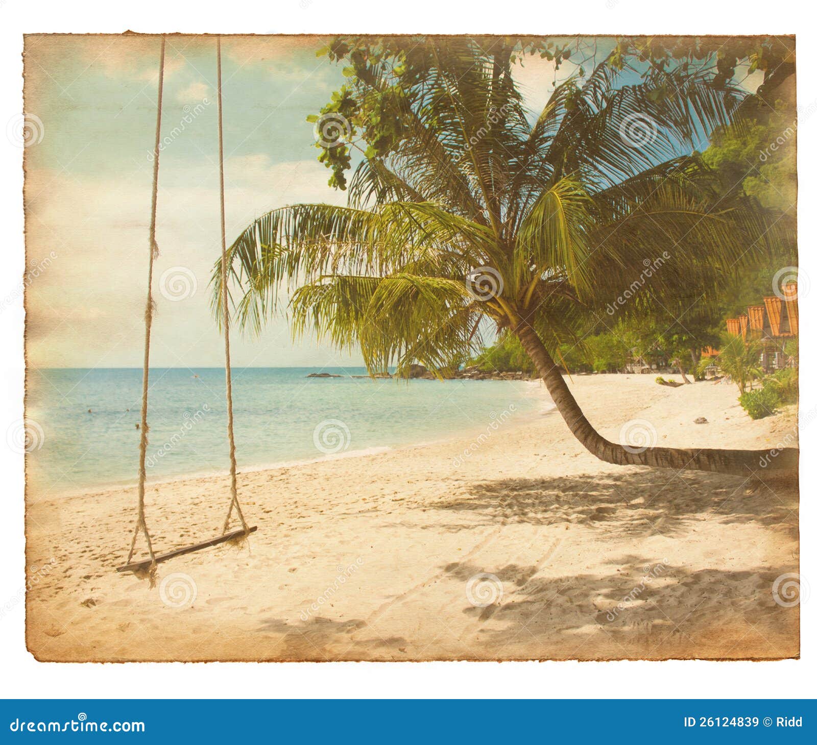 Old tropical postcard stock image. Image of design, antique 26124839