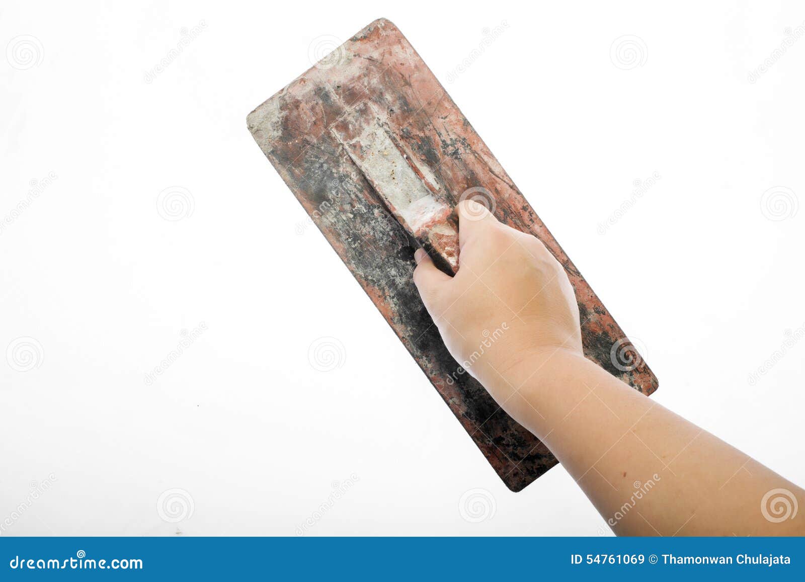 Old trowel in hand stock image. Image of masonry, plasterer 54761069