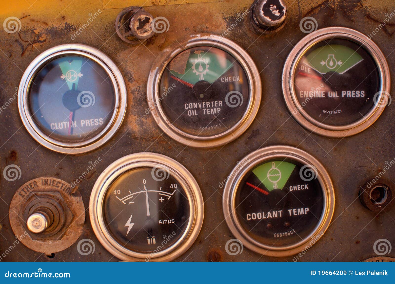 Old Truck Dashboard with Gauges Stock Image Image of vintage, truck