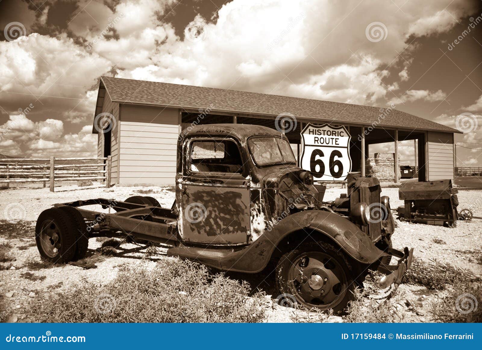 Old Truck On Old Route 66 Stock Images - Image: 17159484