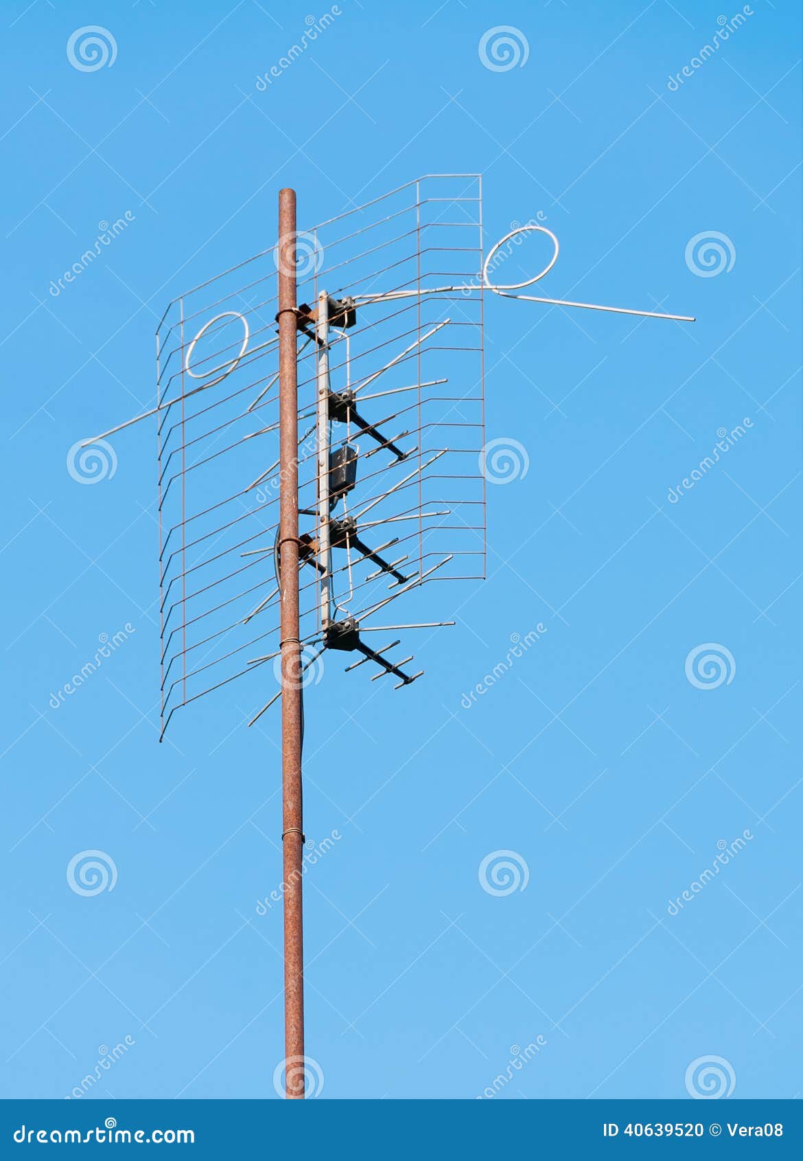 Old TV antenna stock photo. Image of radio, channel, clear 40639520