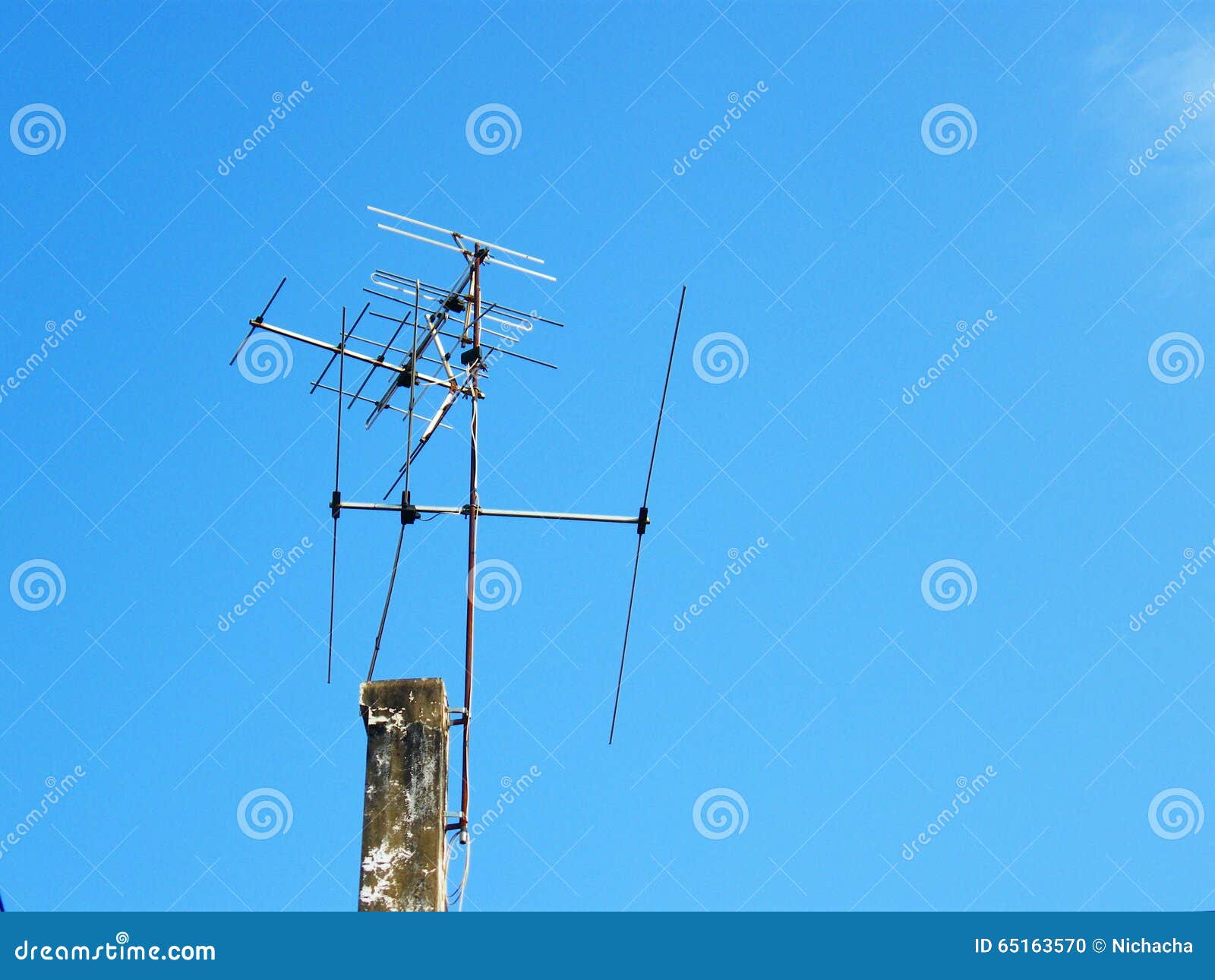 The Old TV Antenna Stock Photo 65163570