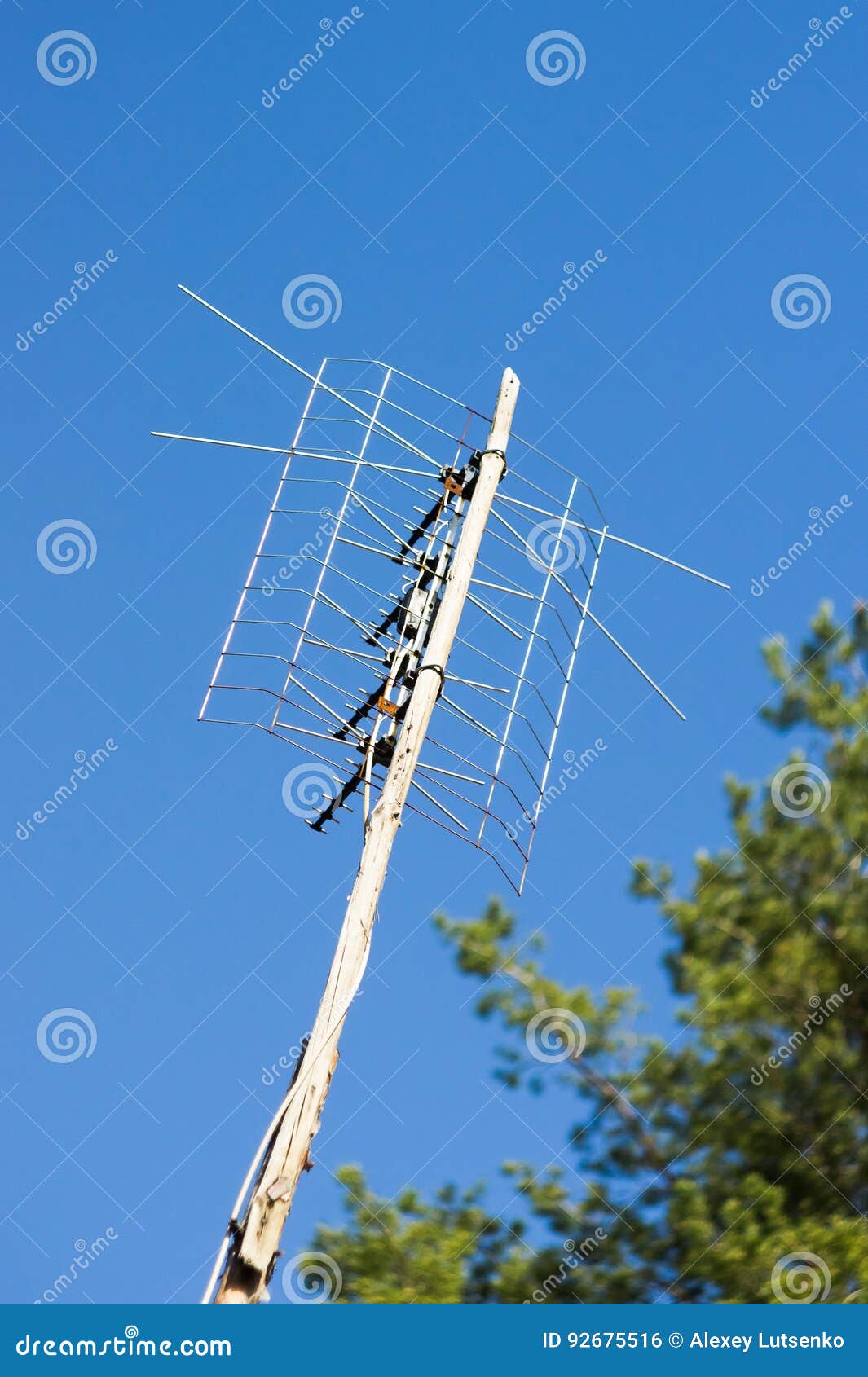 Old tv antenna stock photo. Image of seasonal, home, background 92675516