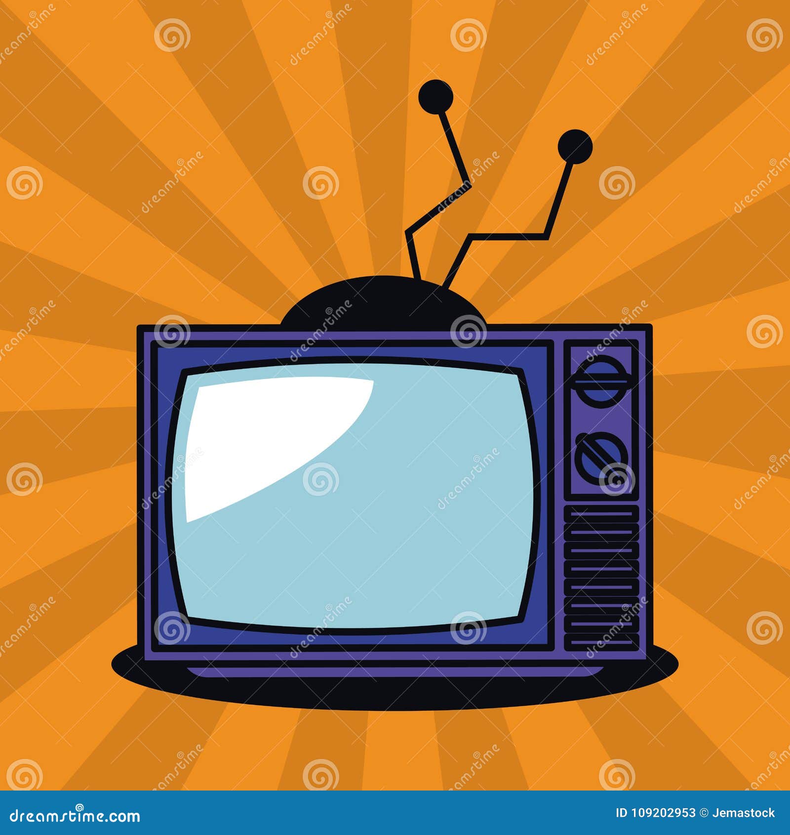 Old tv pop art stock vector. Illustration of neon, funky - 109202953