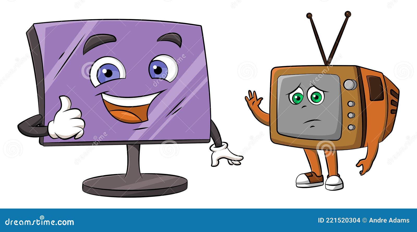 New HDTV vs old TV stock vector. Illustration of screen 221520304