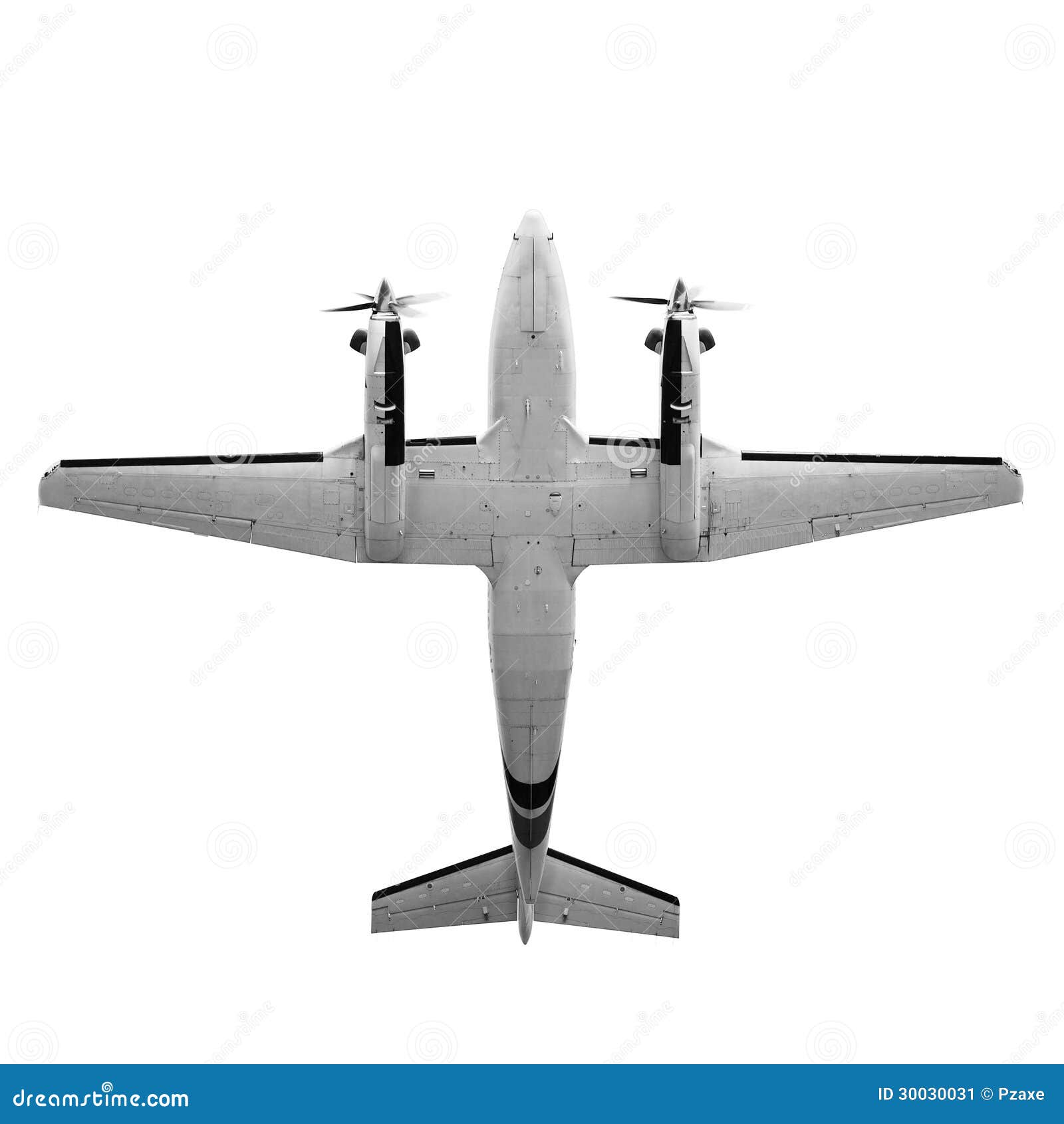 twin prop cargo plane  on white background