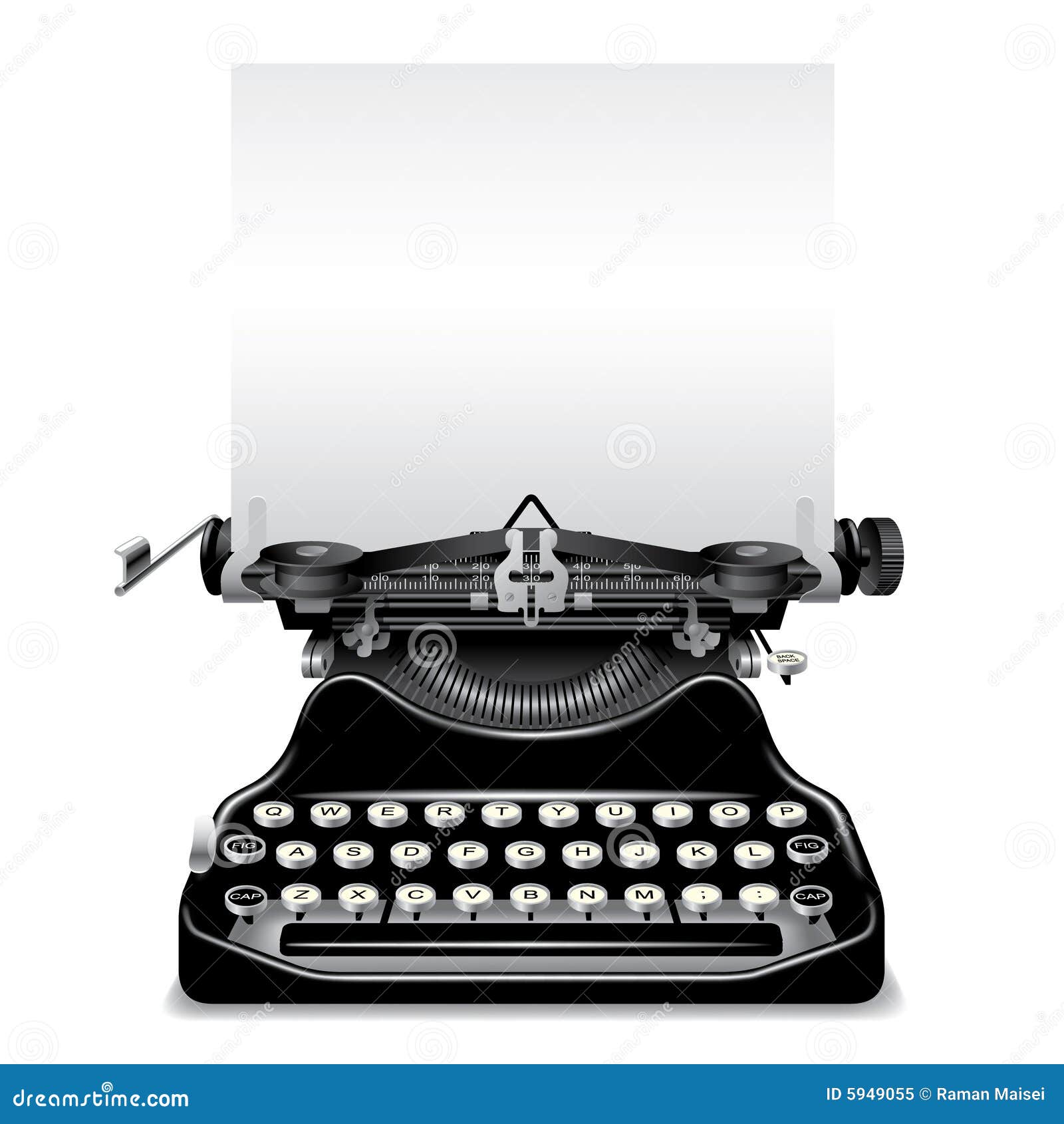Old typewriter stock vector. Illustration of type, manual 5949055