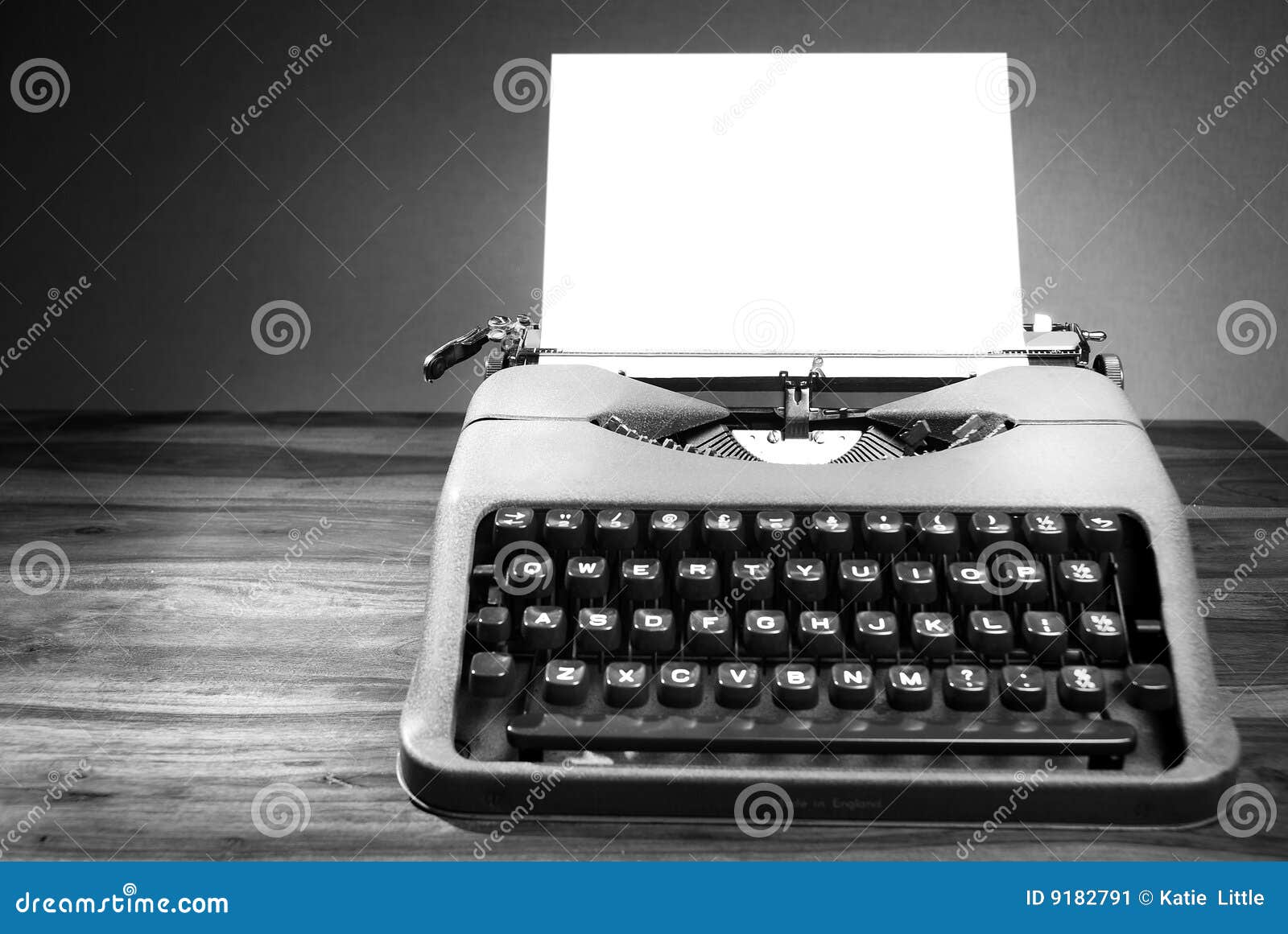 Old Typewriter in Black and White Stock Image Image of document, copy