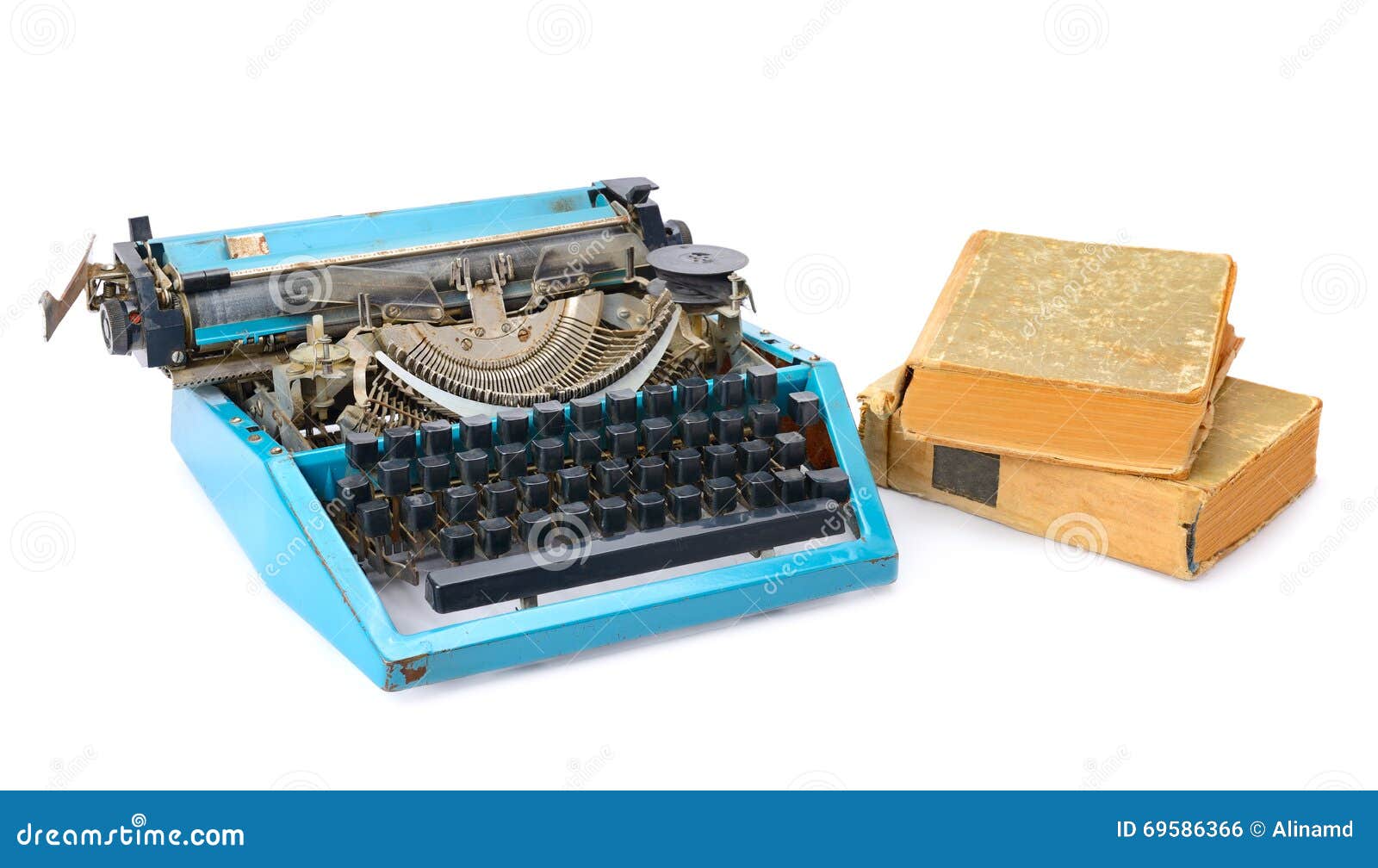 Old typewriter and books stock photo. Image of keys, book 69586366
