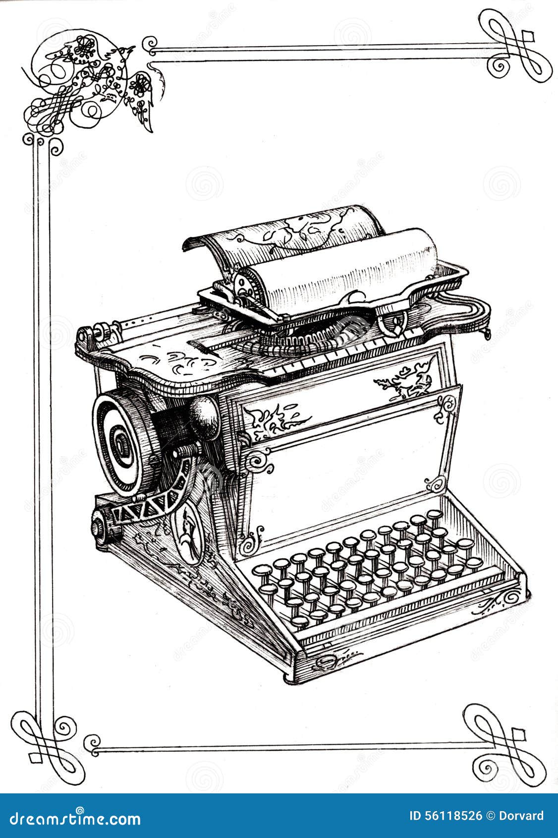 old typewriter with monograms