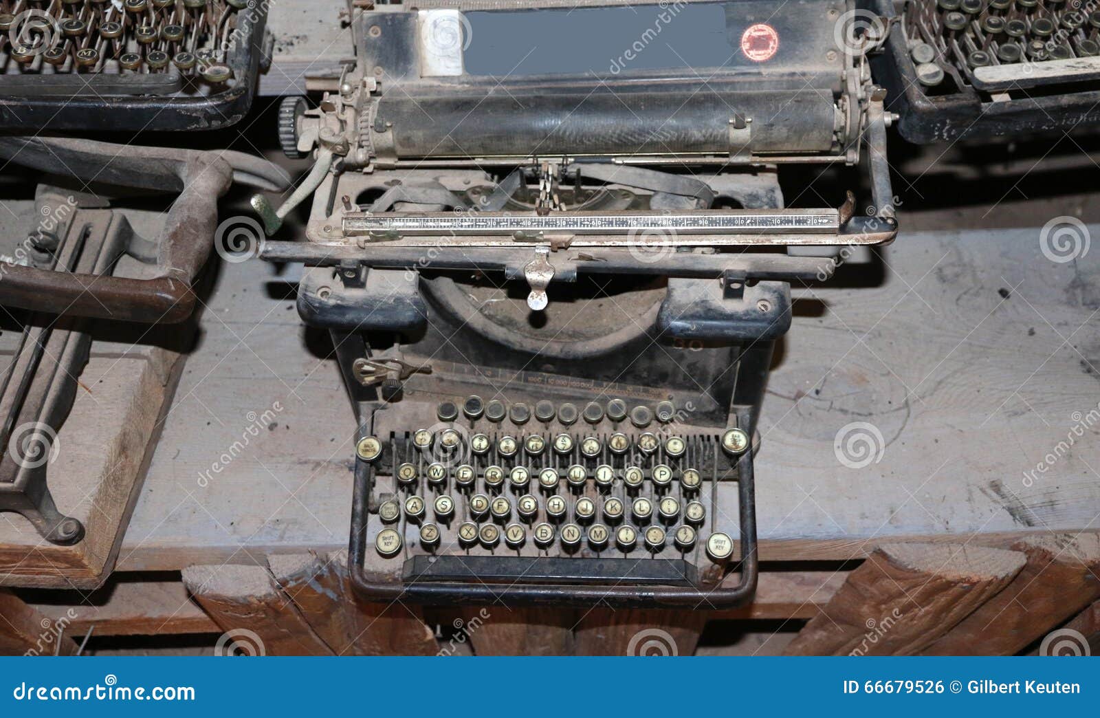 Old typewriter stock photo. Image of bench, typewriter 66679526