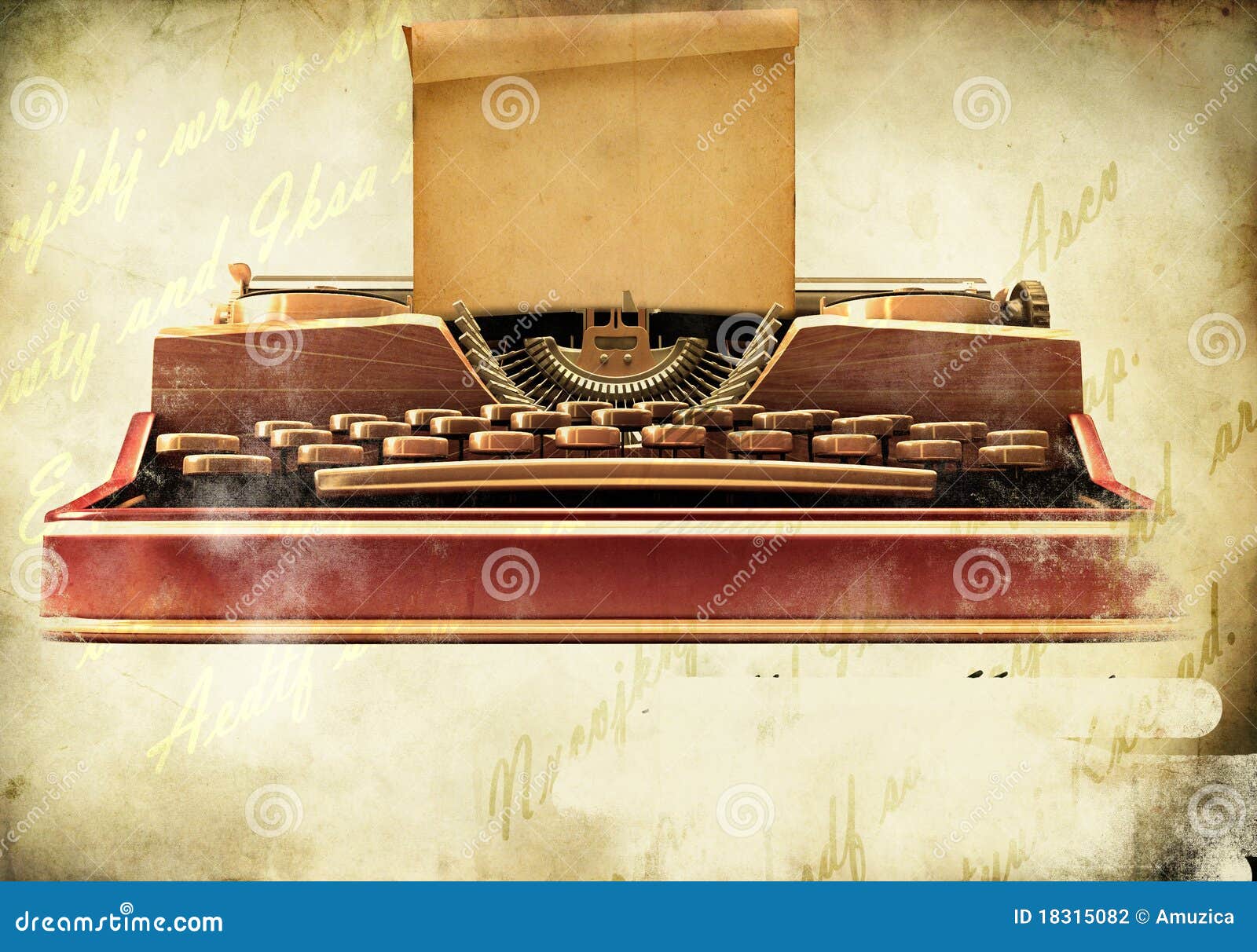 Old Typewriter with a Sheet of Paper Stock Photo - Image of