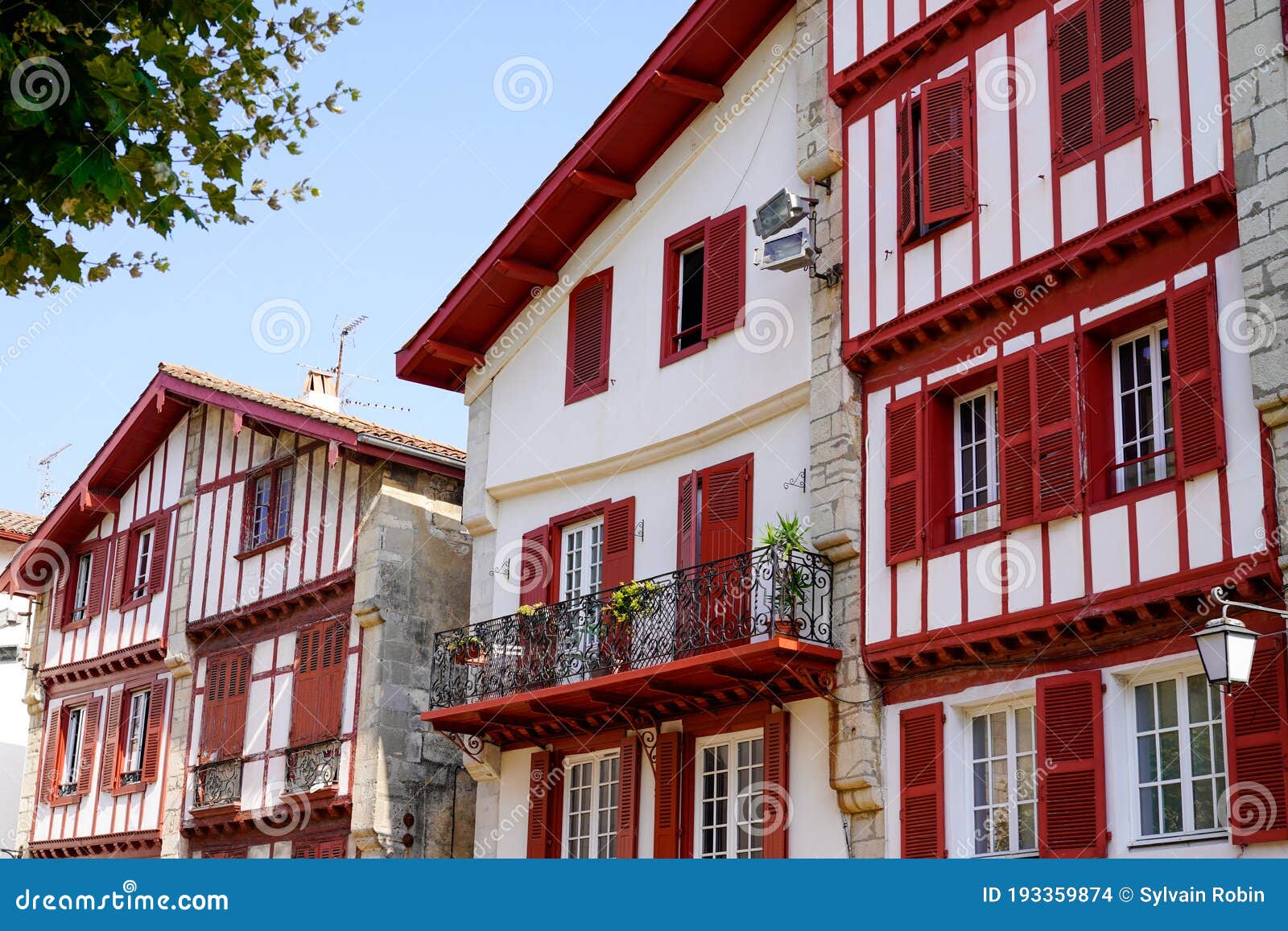 Premium Photo  Facade with doors and windows typical of the south of  france in the basque country bayonne