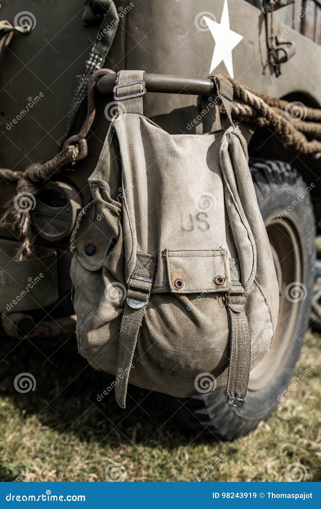 Old US military bag stock image. Image of back, states 98243919