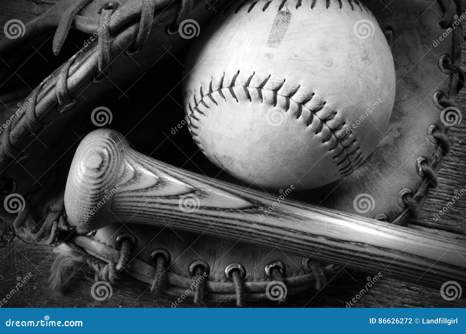 Old Used Baseball Equipment Stock Photo Image of ball, glove 86626272