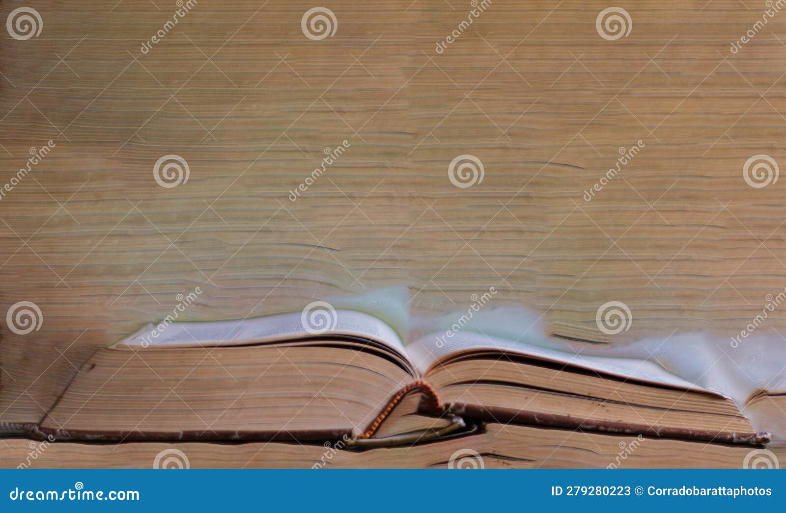 An Old Used Book among Worn Pages Stock Image Image of knowledge