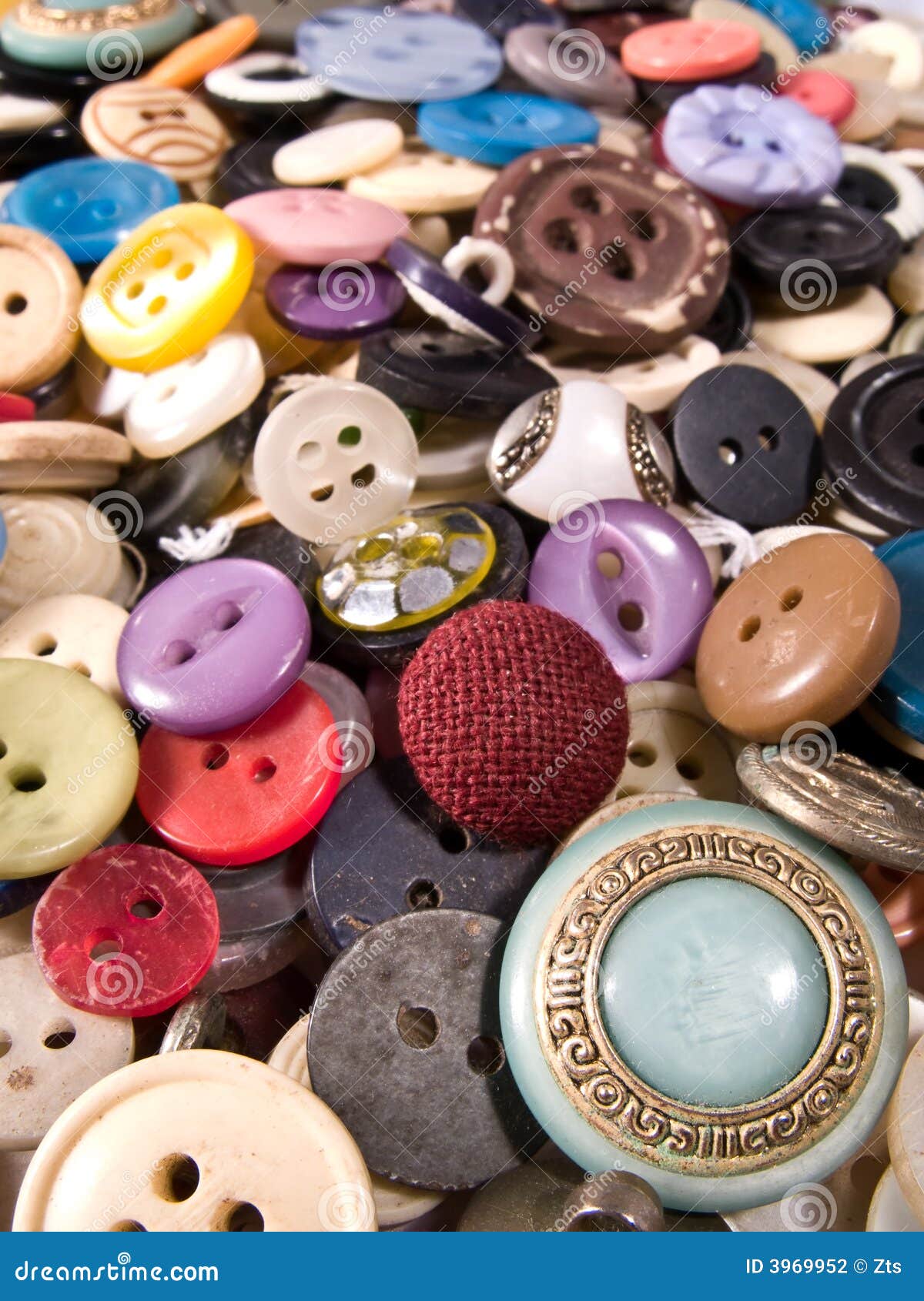 Old and used buttons stock photo. Image of close, textile 3969952