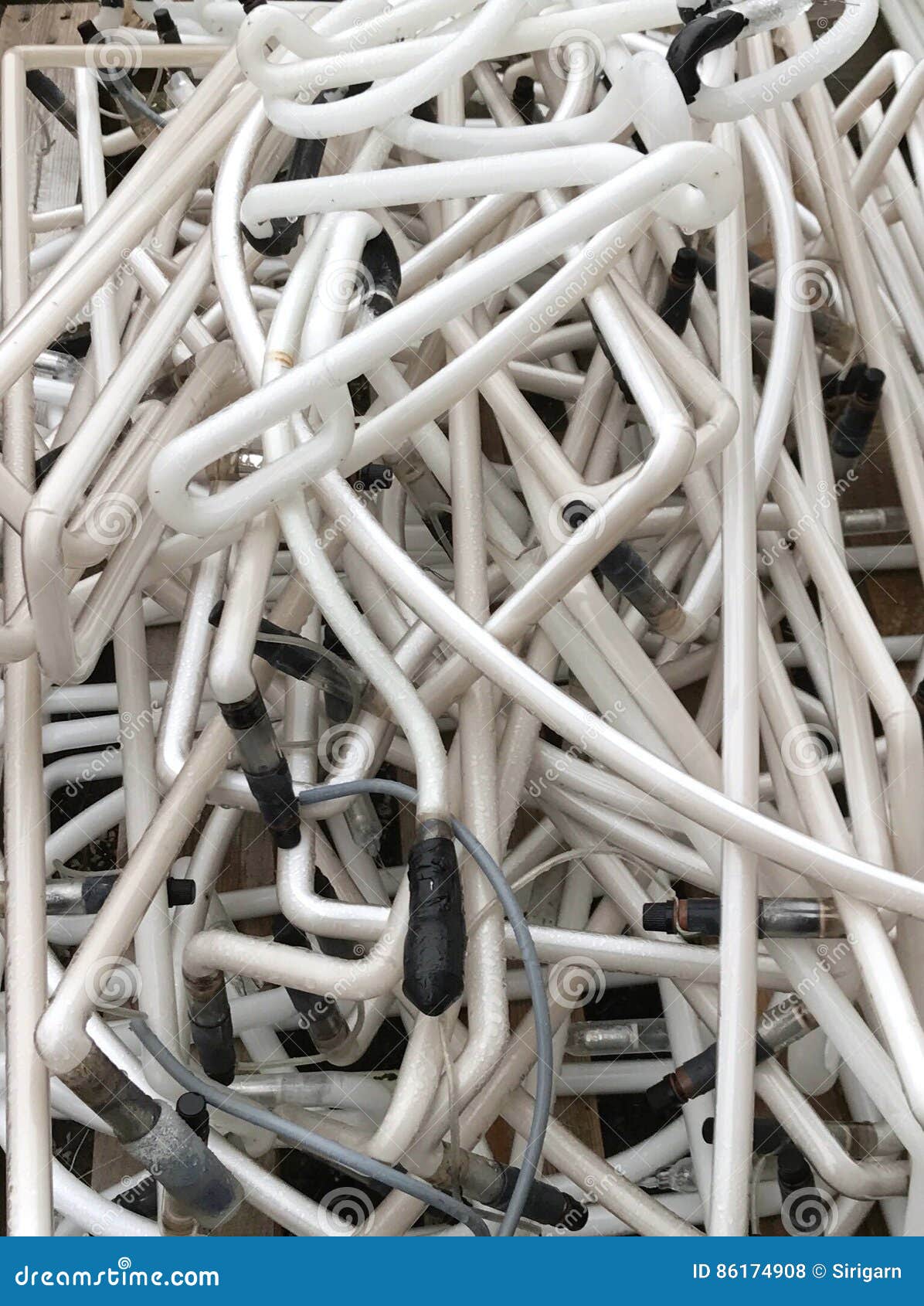 Old used fluorescent tube stock photo. Image of electric 86174908