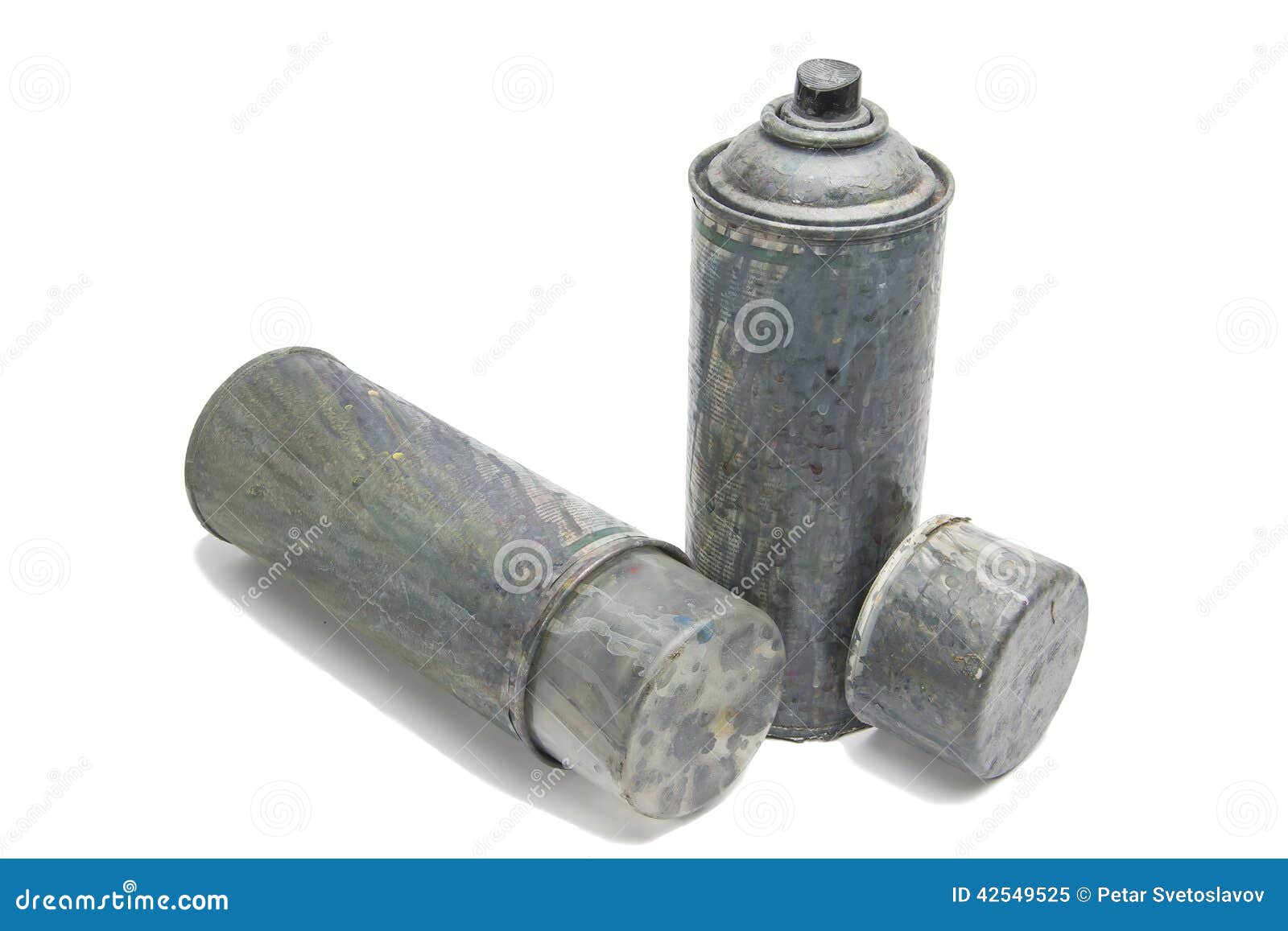 Old used spray cans stock image. Image of background 42549525