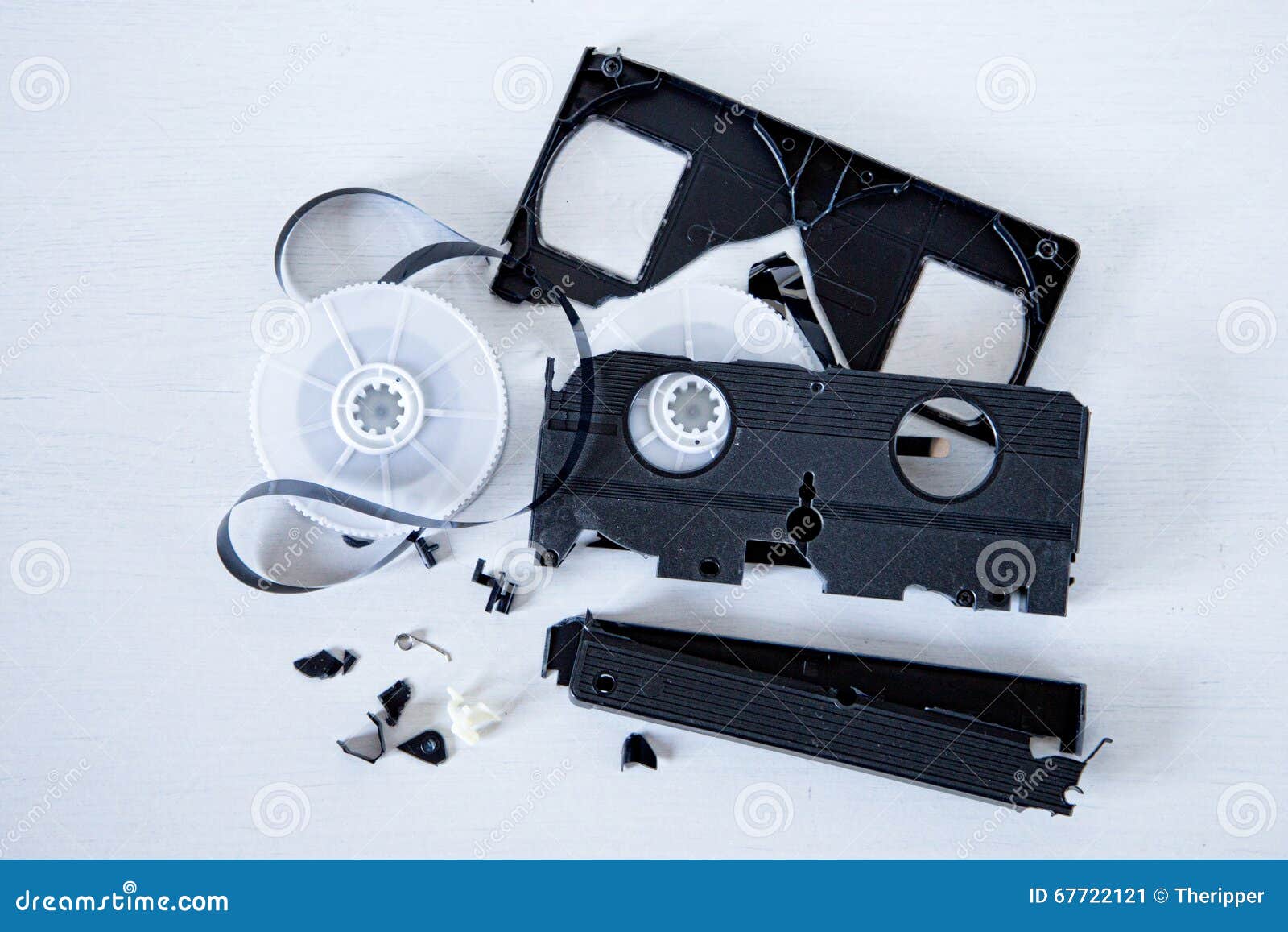 Old VHS tape broken stock image. Image of video, tape 67722121