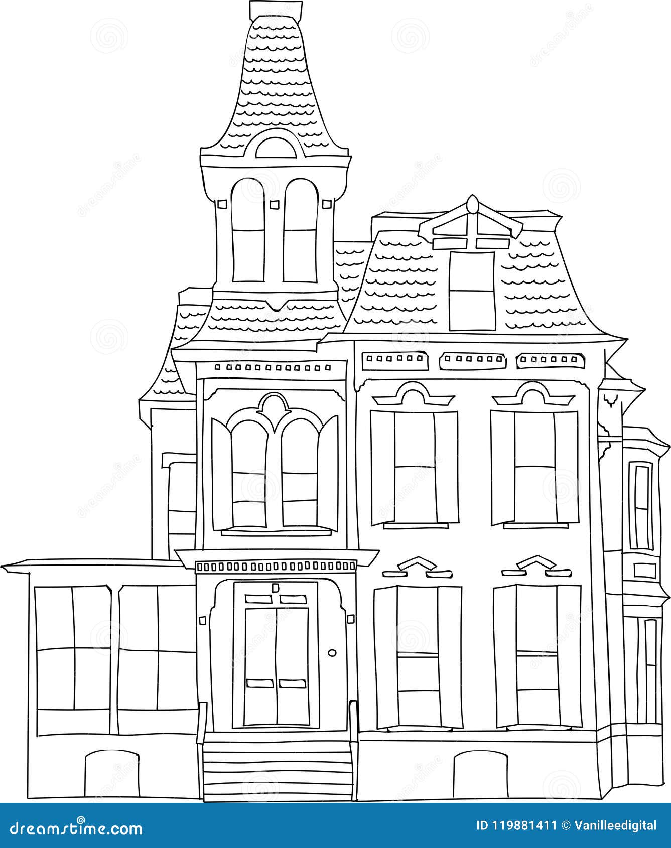 victorian house drawing sketch