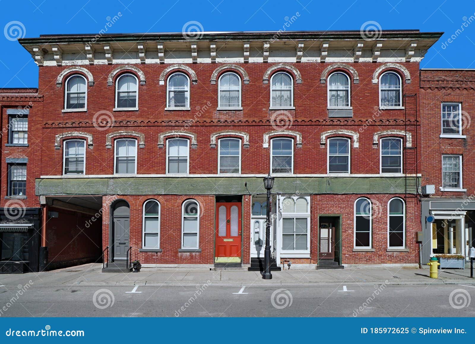 Old Victorian Style Brick Apartment Building Stock Image Image of