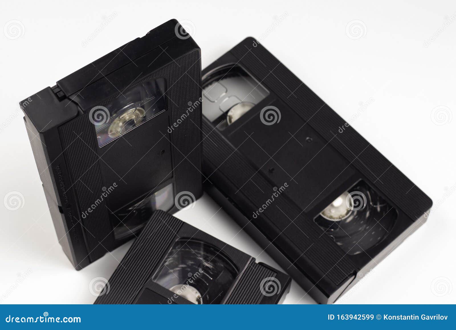 Old Videotapes on a White Background Stock Image Image of analog
