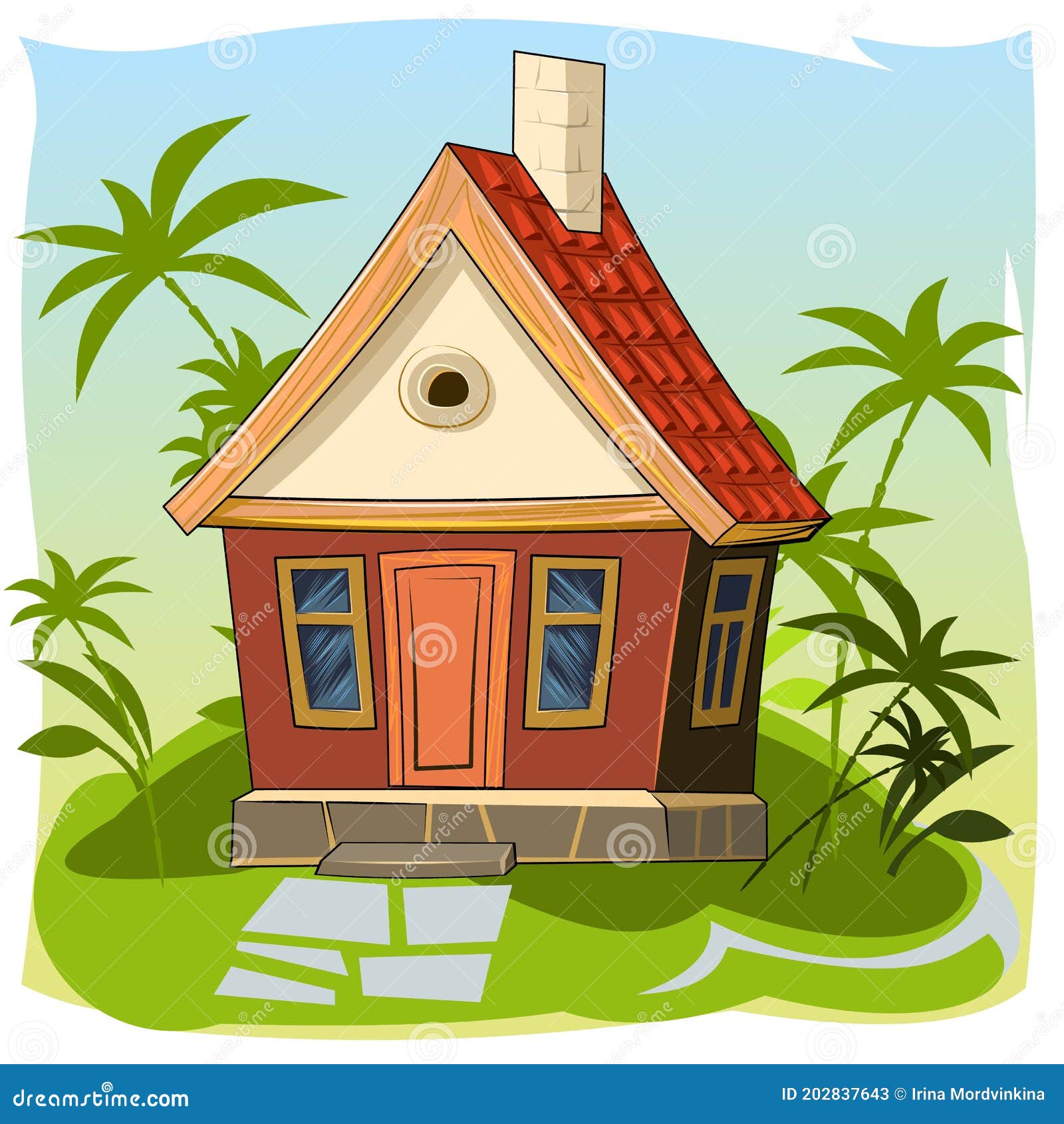Old Village House. Fabulous Cartoon Object. Cute Childish Style. Ancient  Dwelling. Tiny, Small Stock Vector - Illustration of land, family: 202837643