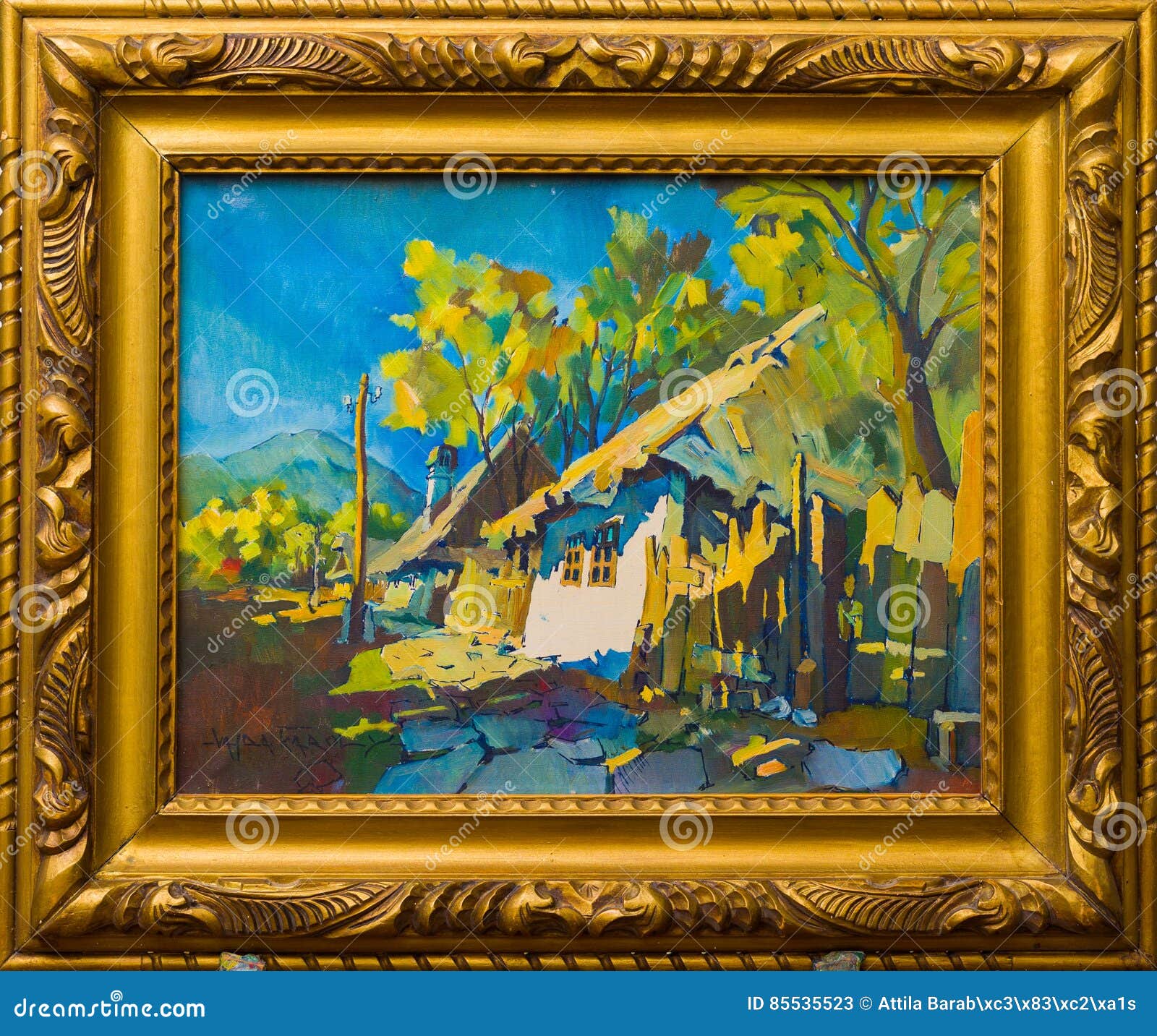 old village lifestyle painting