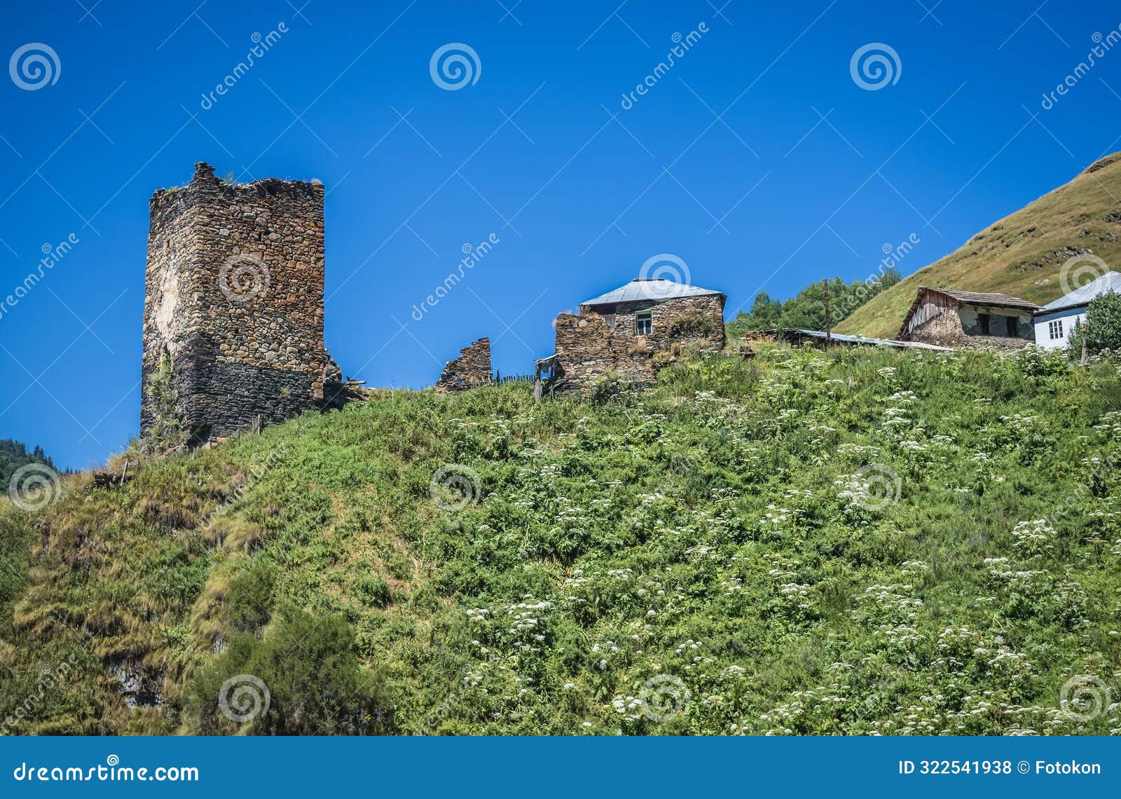 old village in svanetia region, georgia
